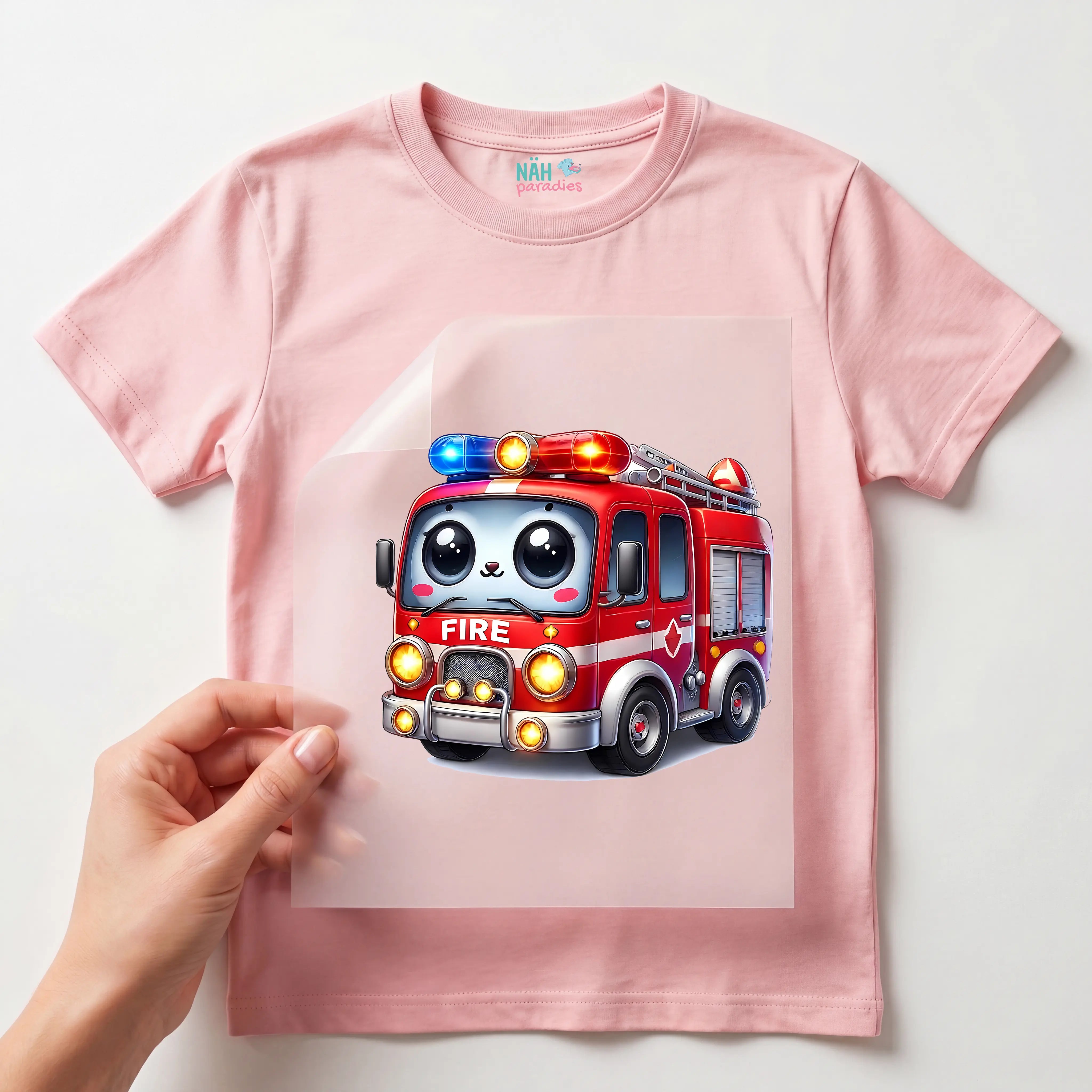 Bügelbild Feuerwehr Happy Firetruck