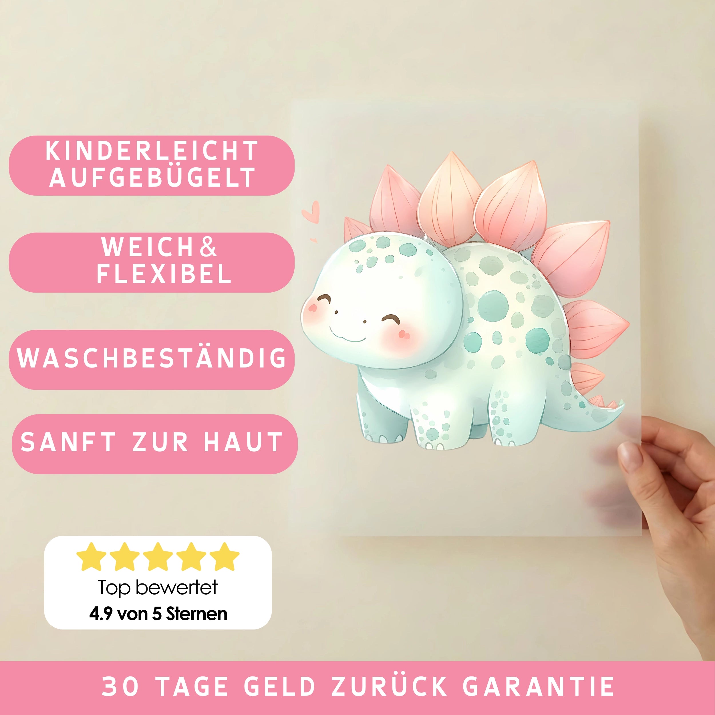 Bügelbild Dino Blütenstegosaurus
