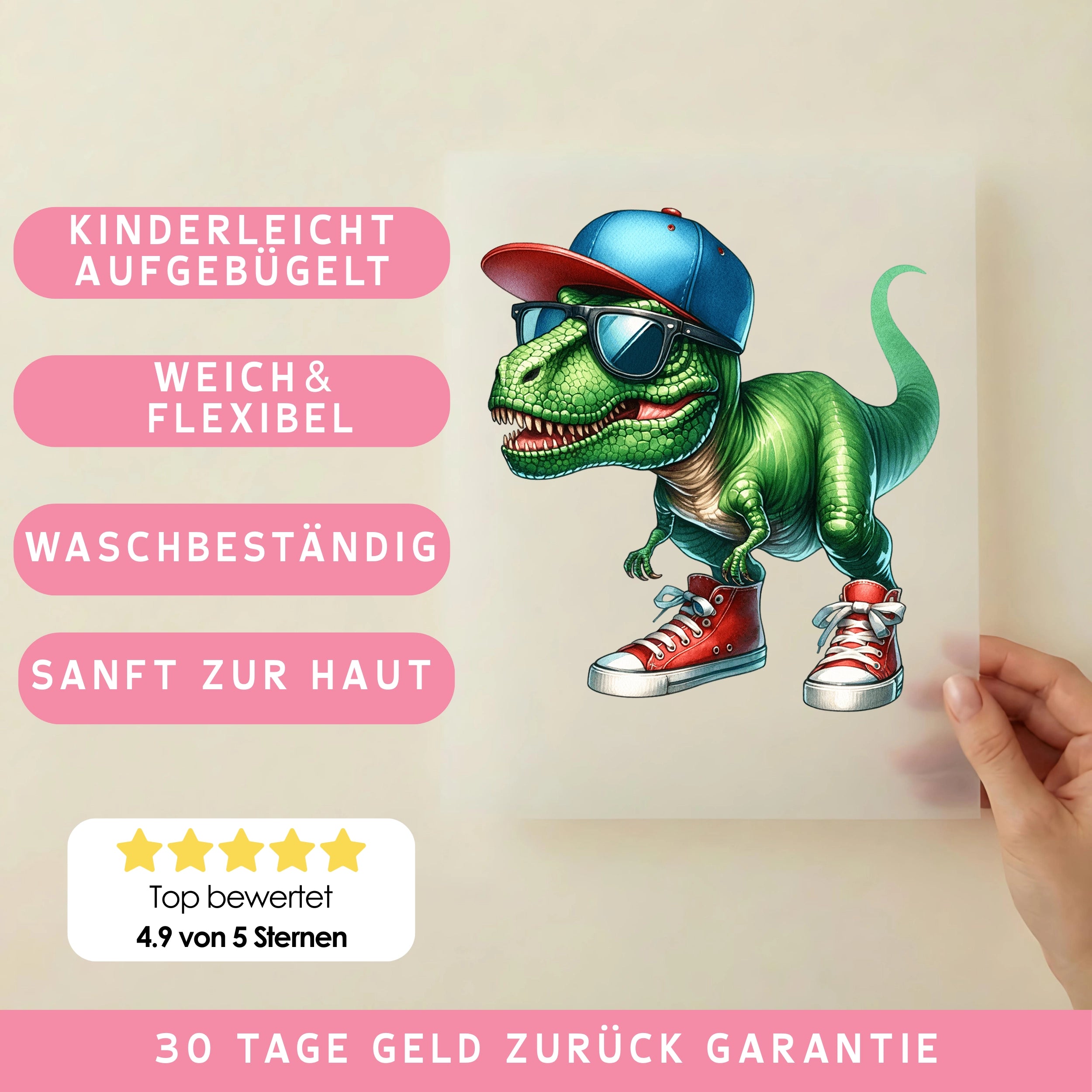 Bügelbild Dino T-Rex Streetcool