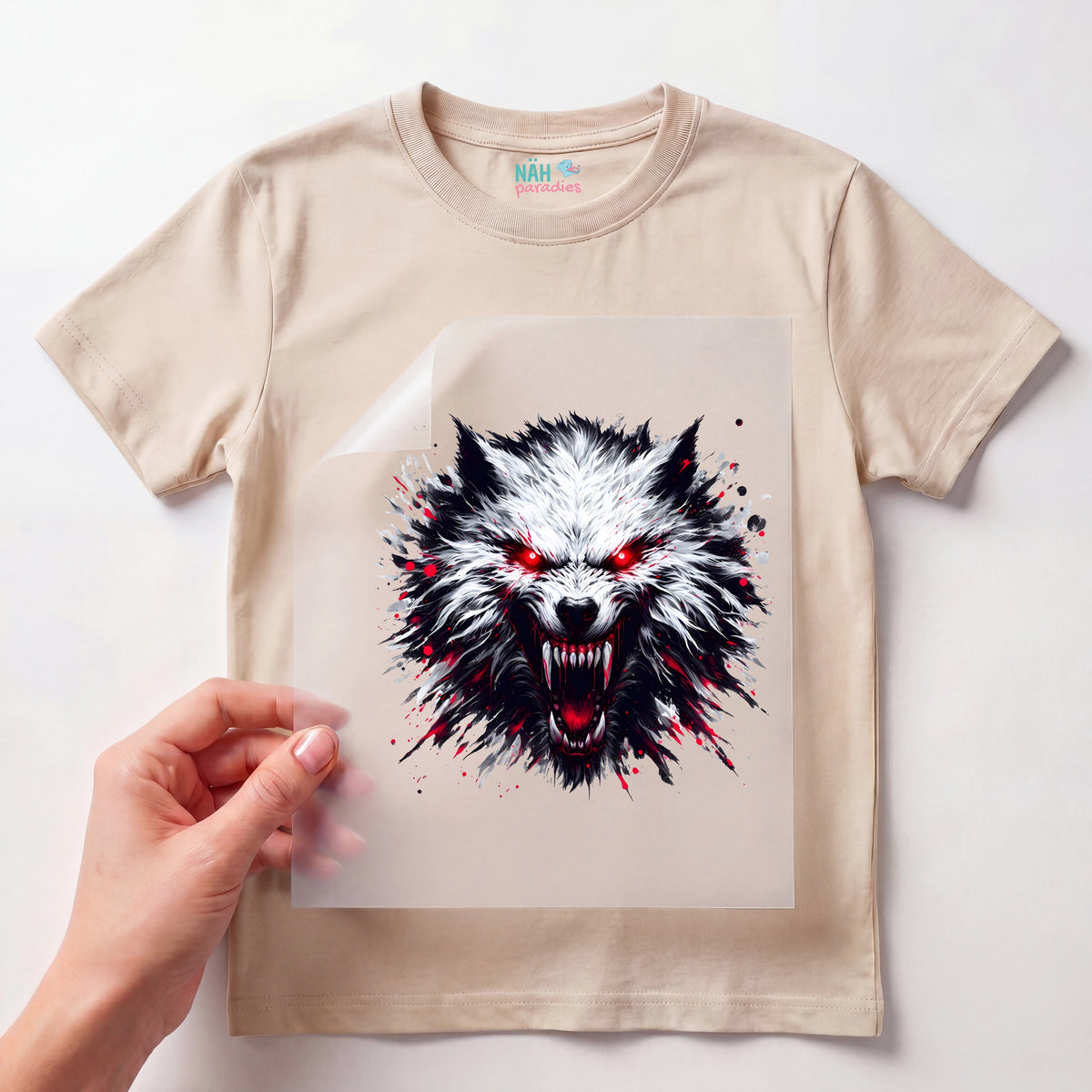 Bügelbild Werwolf Rotauge