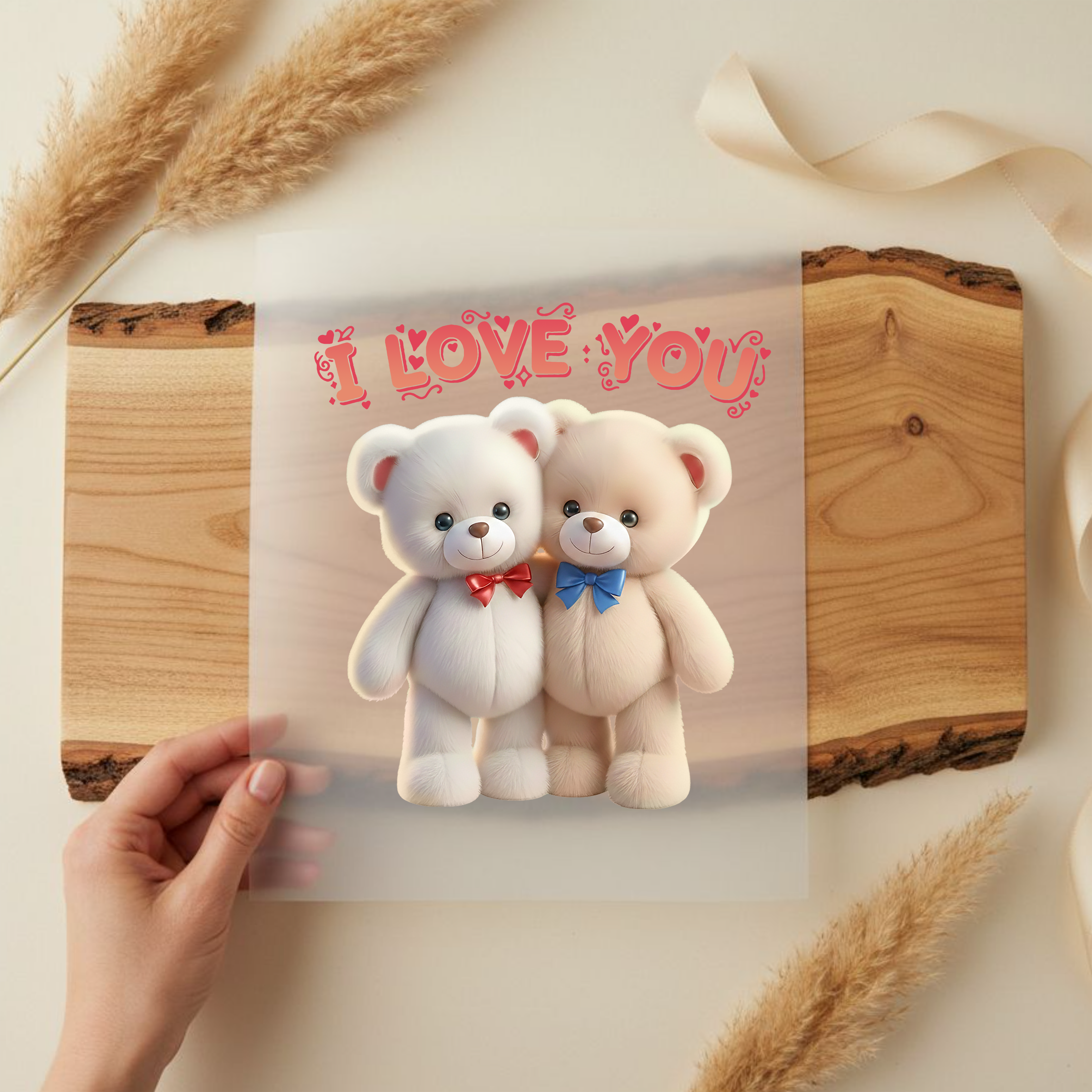 Bügelbild I LOVE YOU Teddys