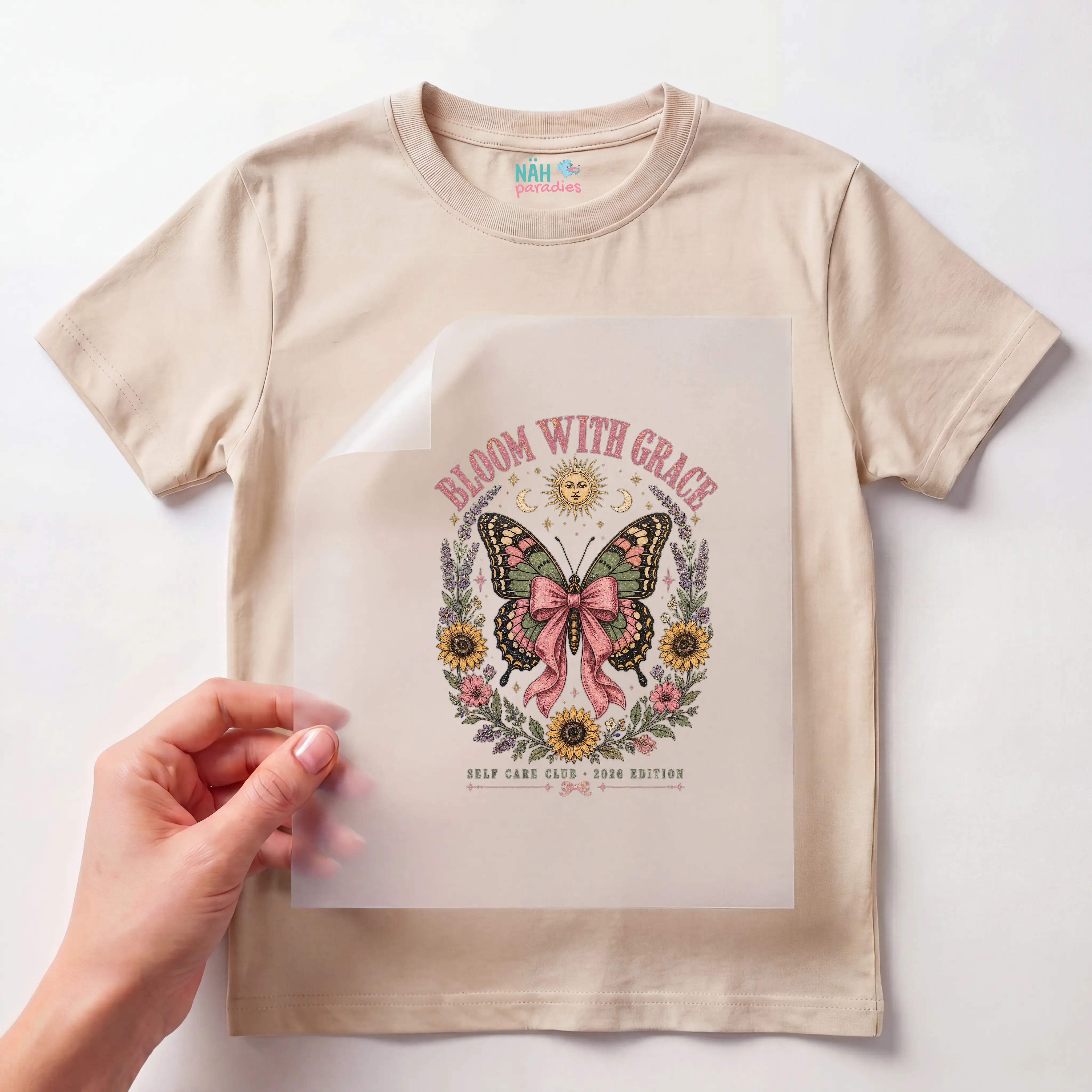 Bügelbild Schmetterling "Bloom with Grace"