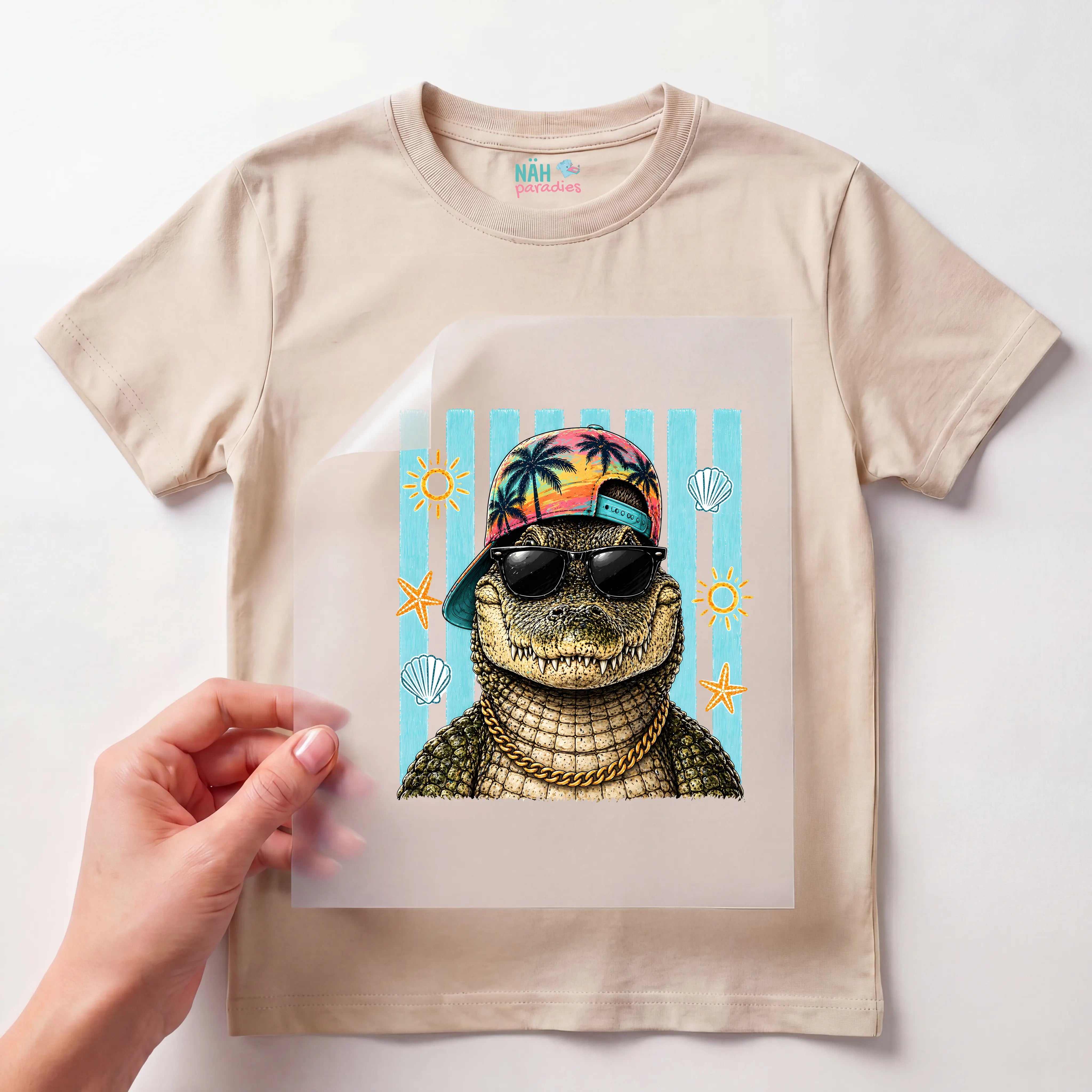 Bügelbild Krokodil Summer