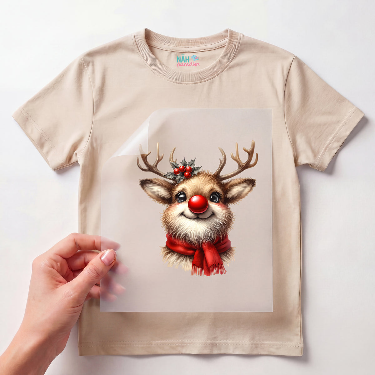 Bügelbild Fröhliches Weihnachtsrentier