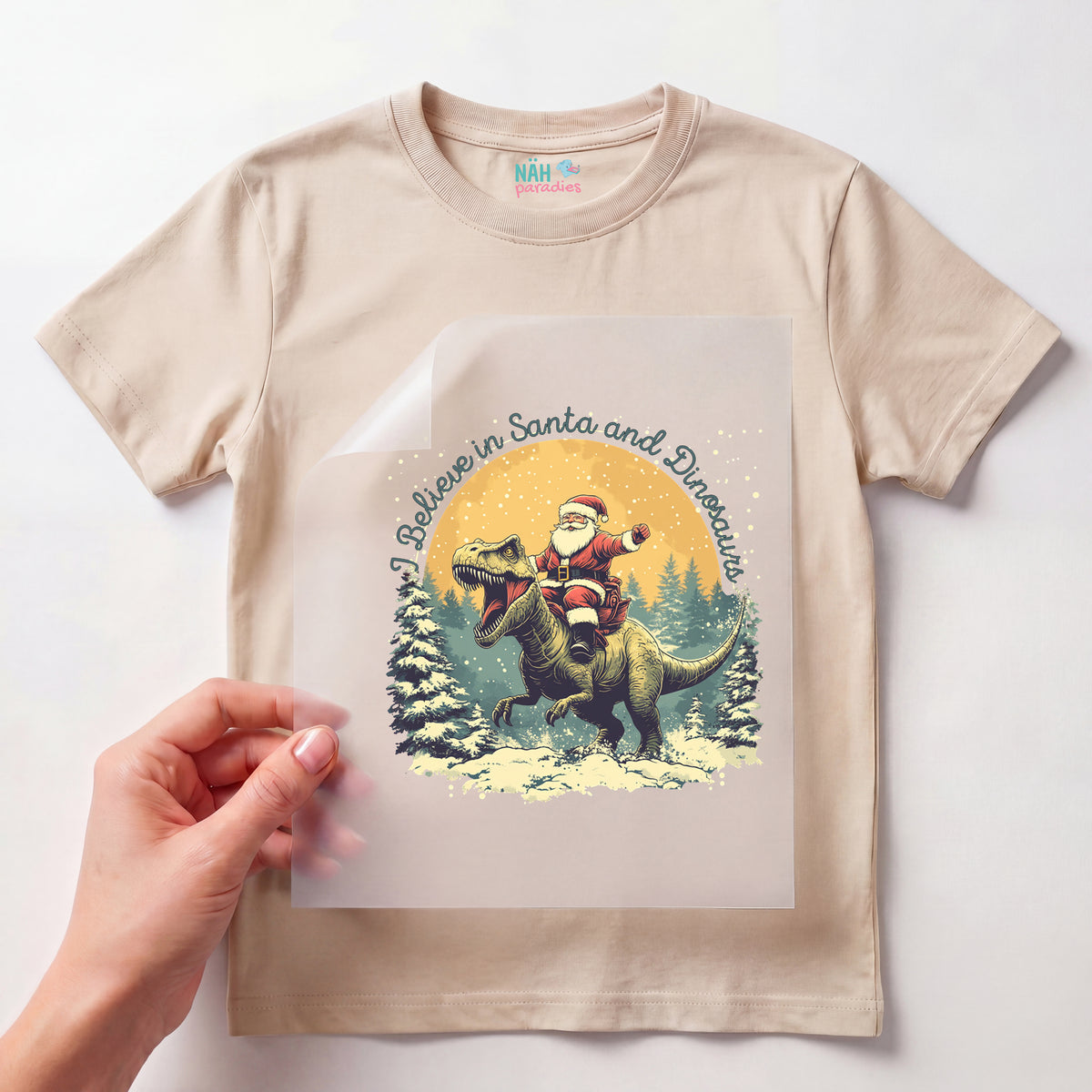 Bügelbild I belive in Dinosaurs