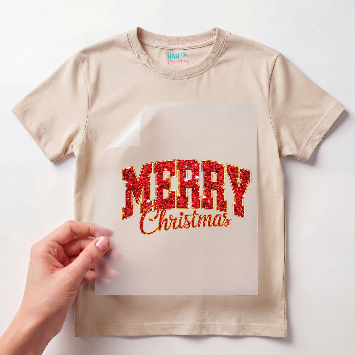 Bügelbild Funkel Merry Christmas