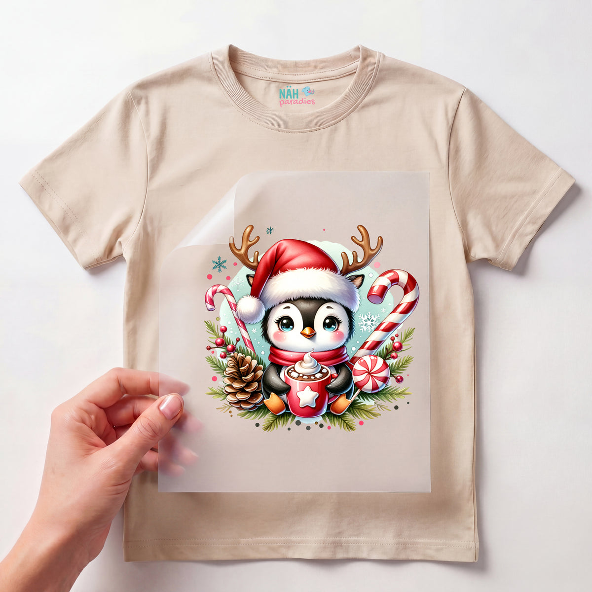 Bügelbild Pinguin Kakaozeit