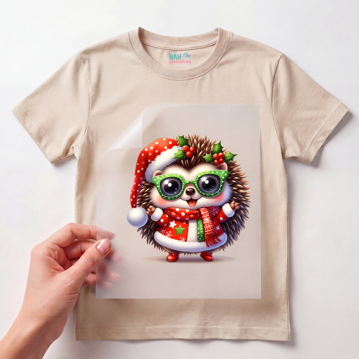 Bügelbild Weihnachtsigel Funky