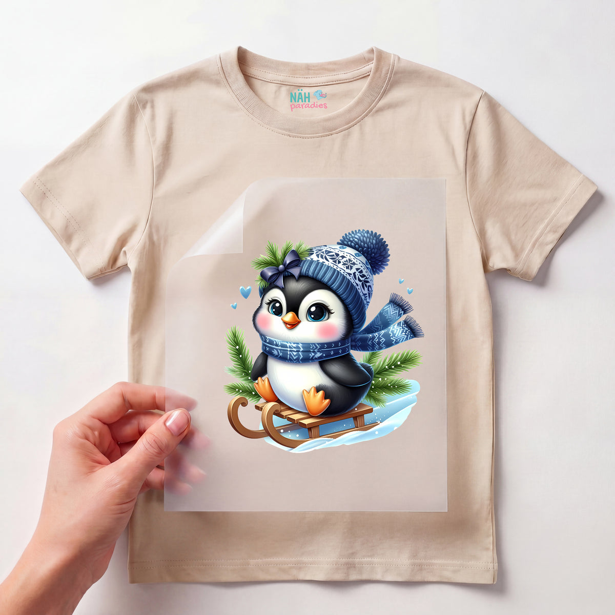 Bügelbild Pinguin Snowride