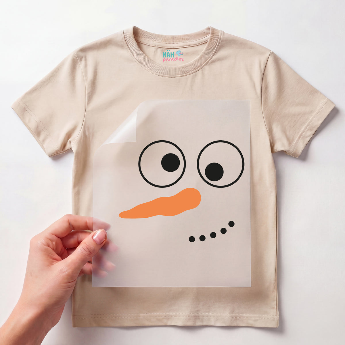 Bügelbild Schneemann Cutieface