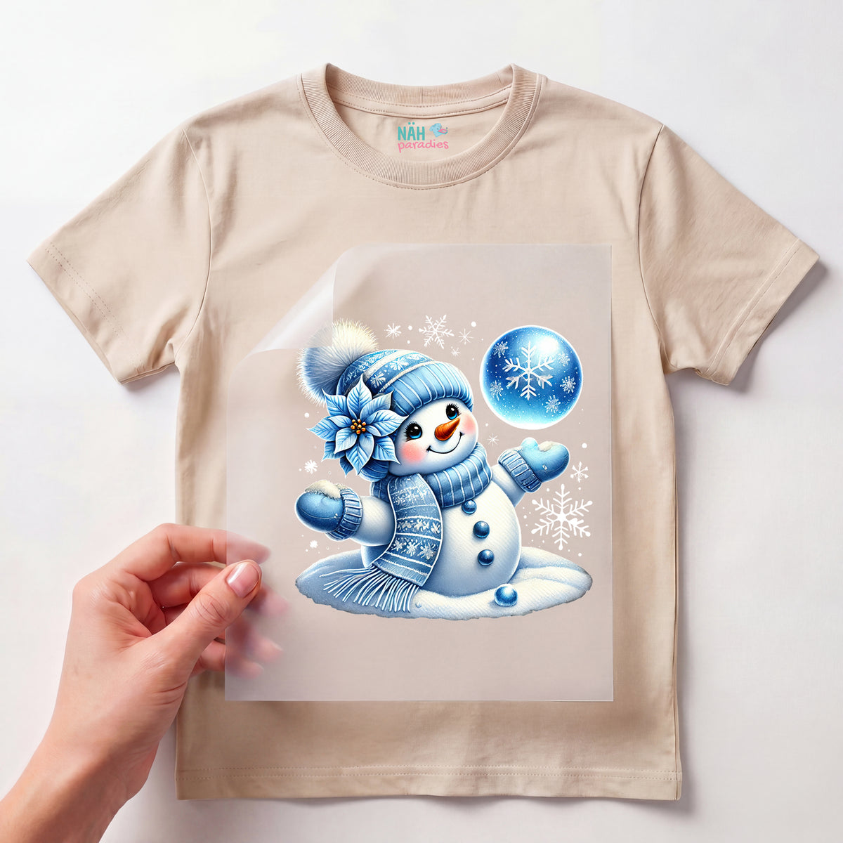 Bügelbild Schneemann Frostkugelzauber