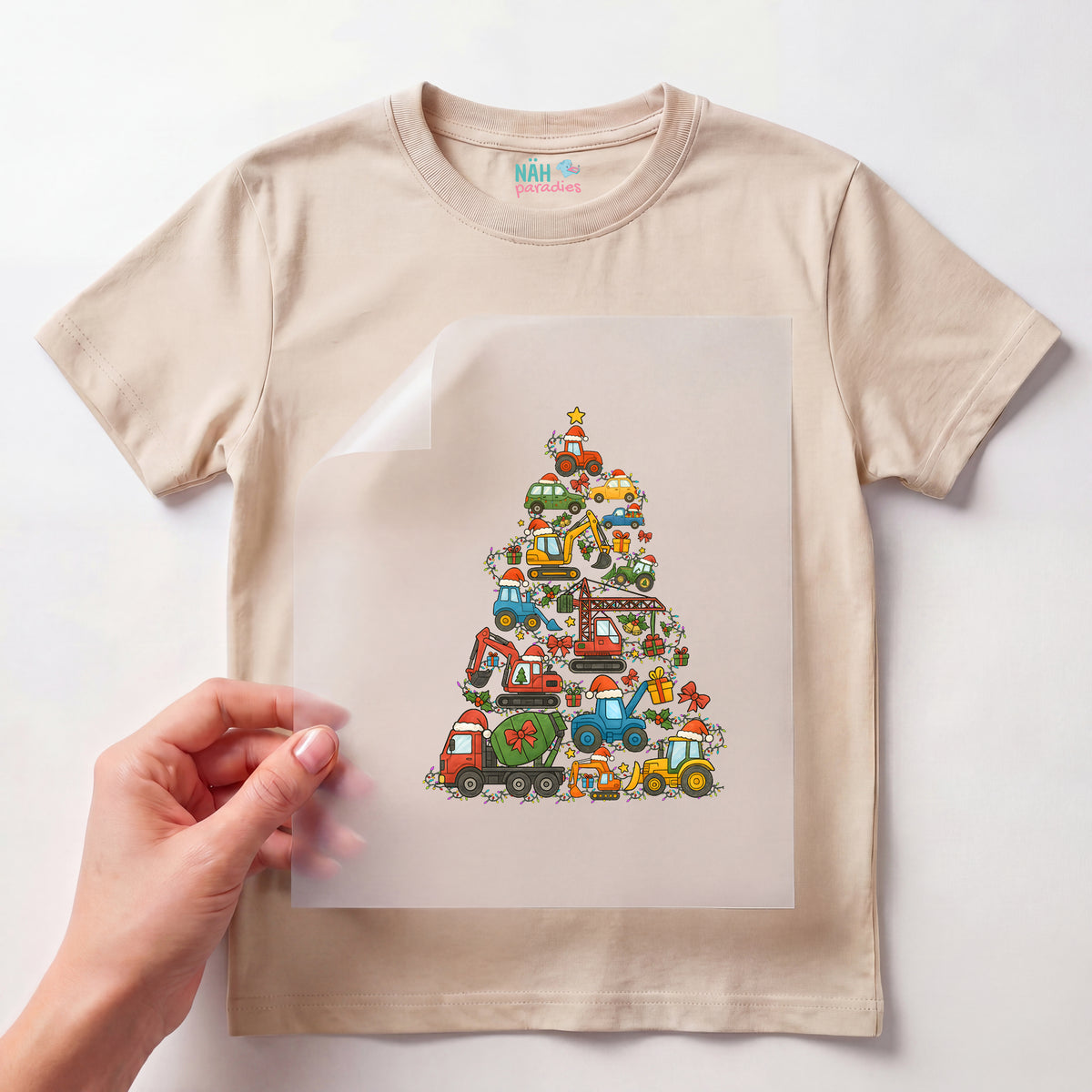 Bügelbild Baustellen Weihnachtsbaum