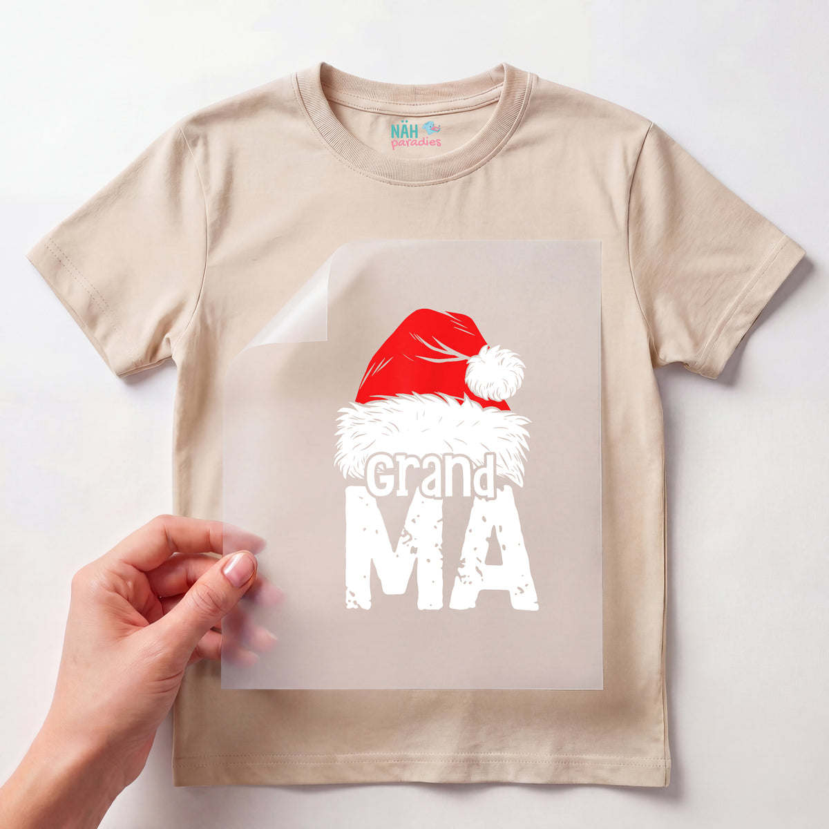 Bügelbild Weihnachtsmütze Familie Grandma