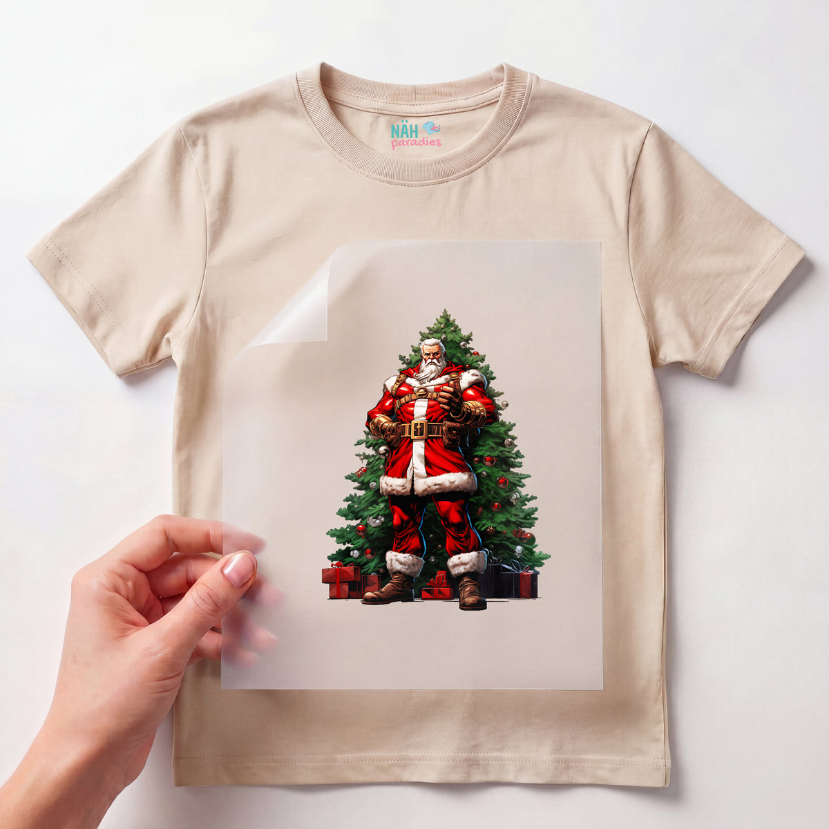 Bügelbild Weihnachtsmann der Held