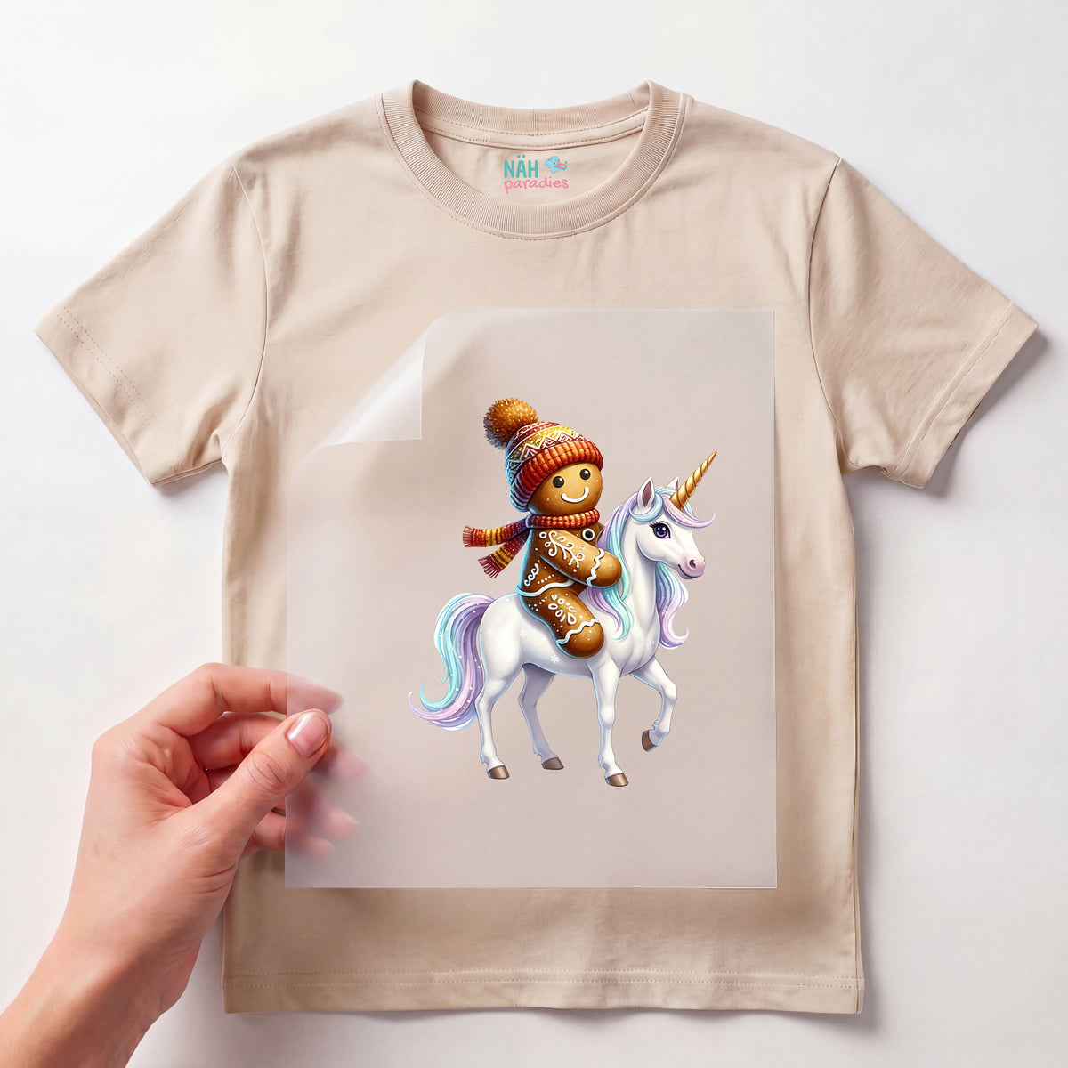 Bügelbild Lebkuchenritt auf dem Einhorn