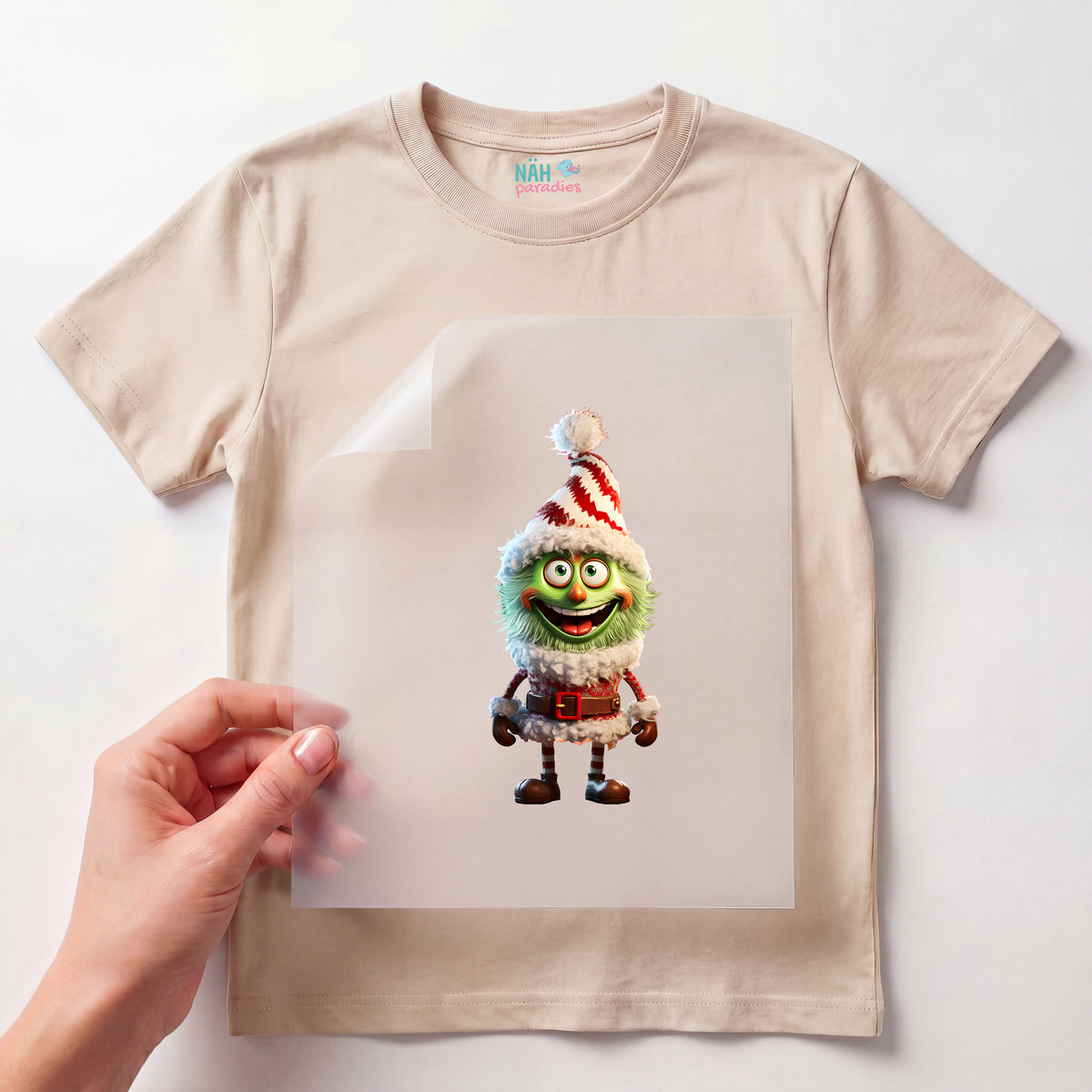Bügelbild Grünes Weihnachts Monster