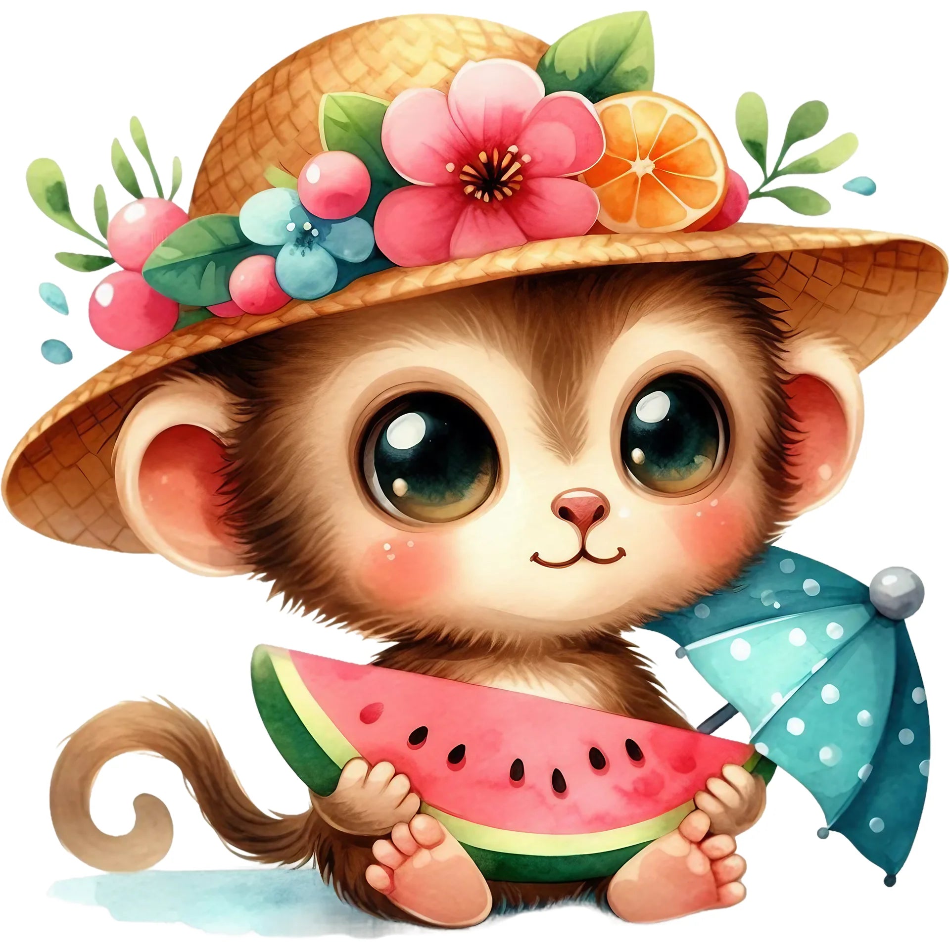 Bügelbild Affe Melonenspaß - S