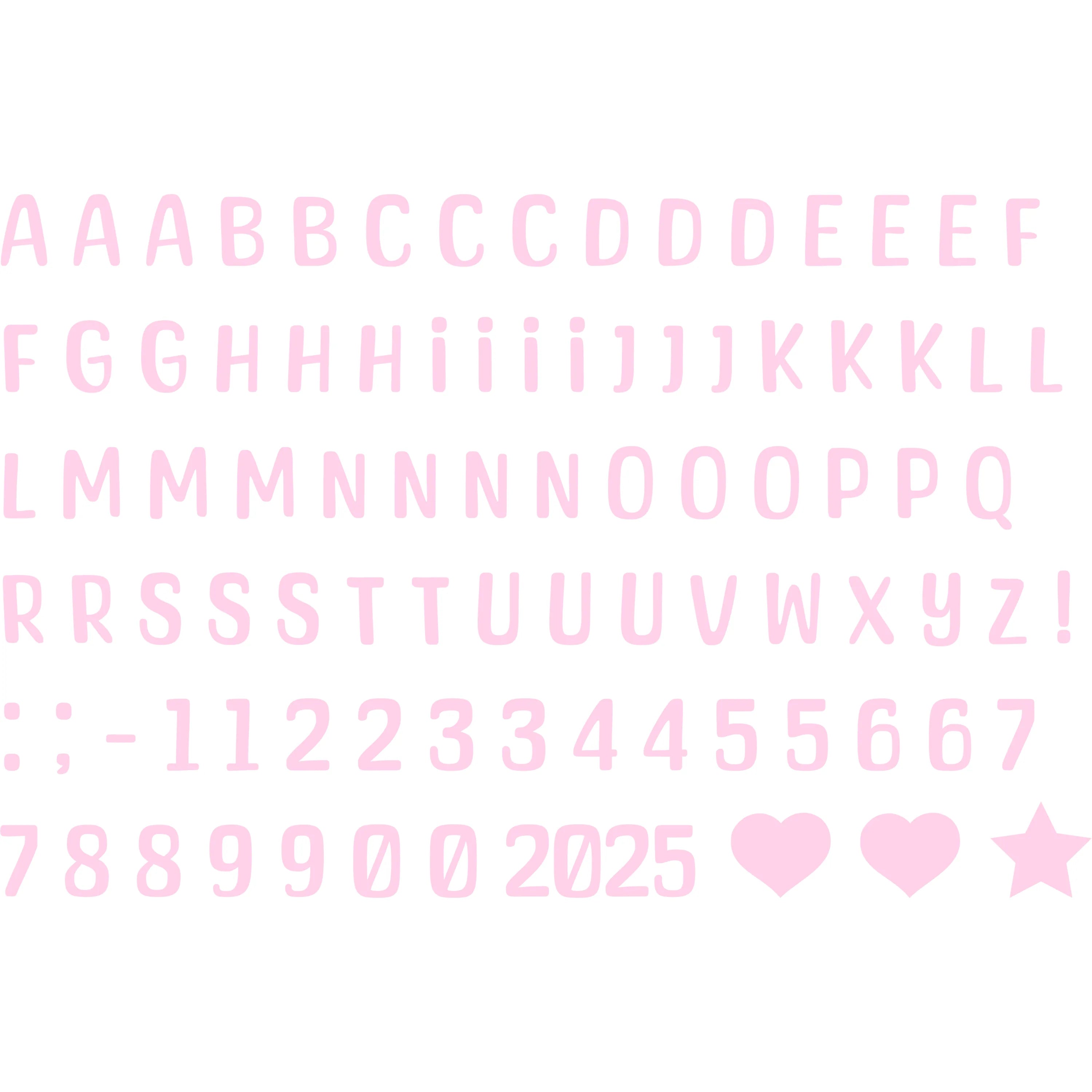 Bügelbild Alphabet + Zahlen Set