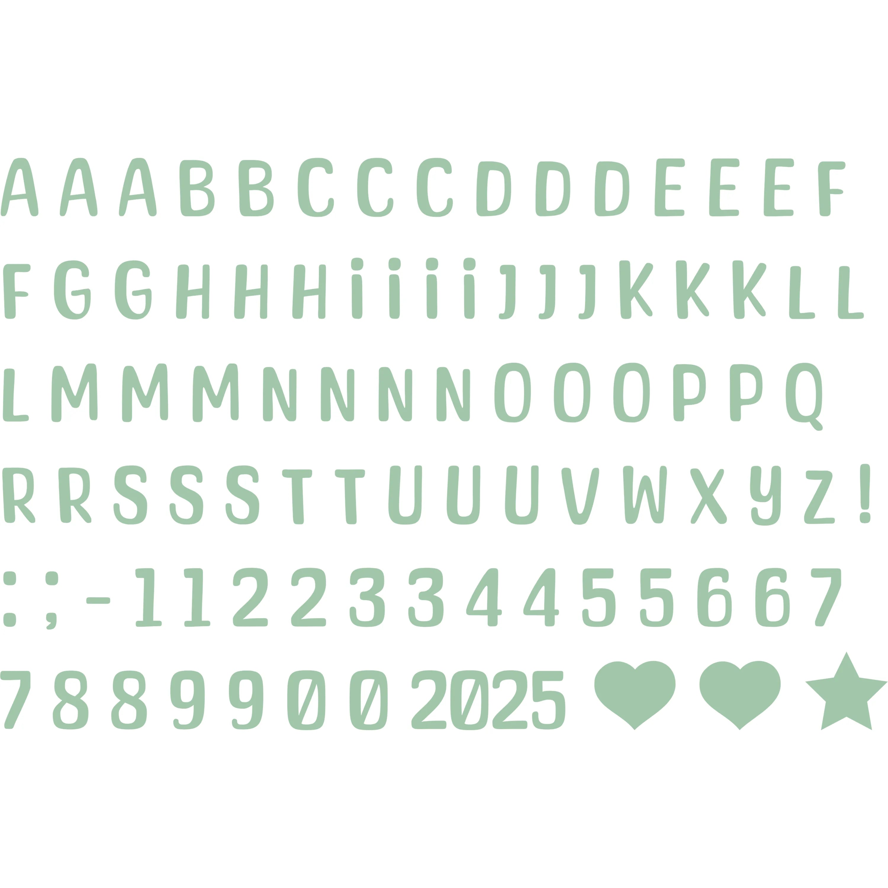 Bügelbild Alphabet + Zahlen Set