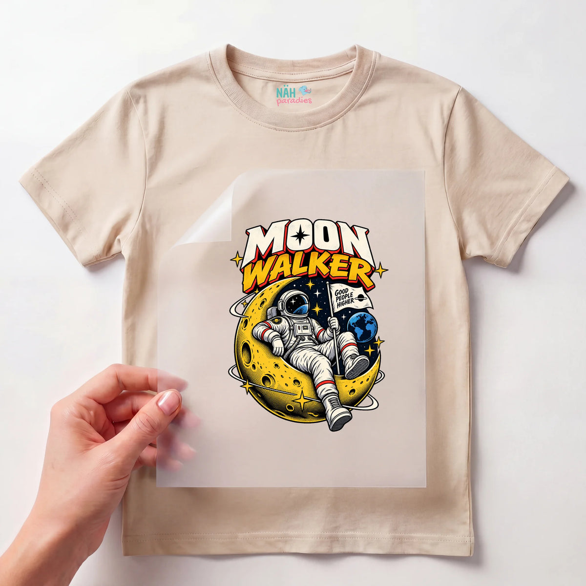 Bügelbild Astronaut Moon Walker Comic