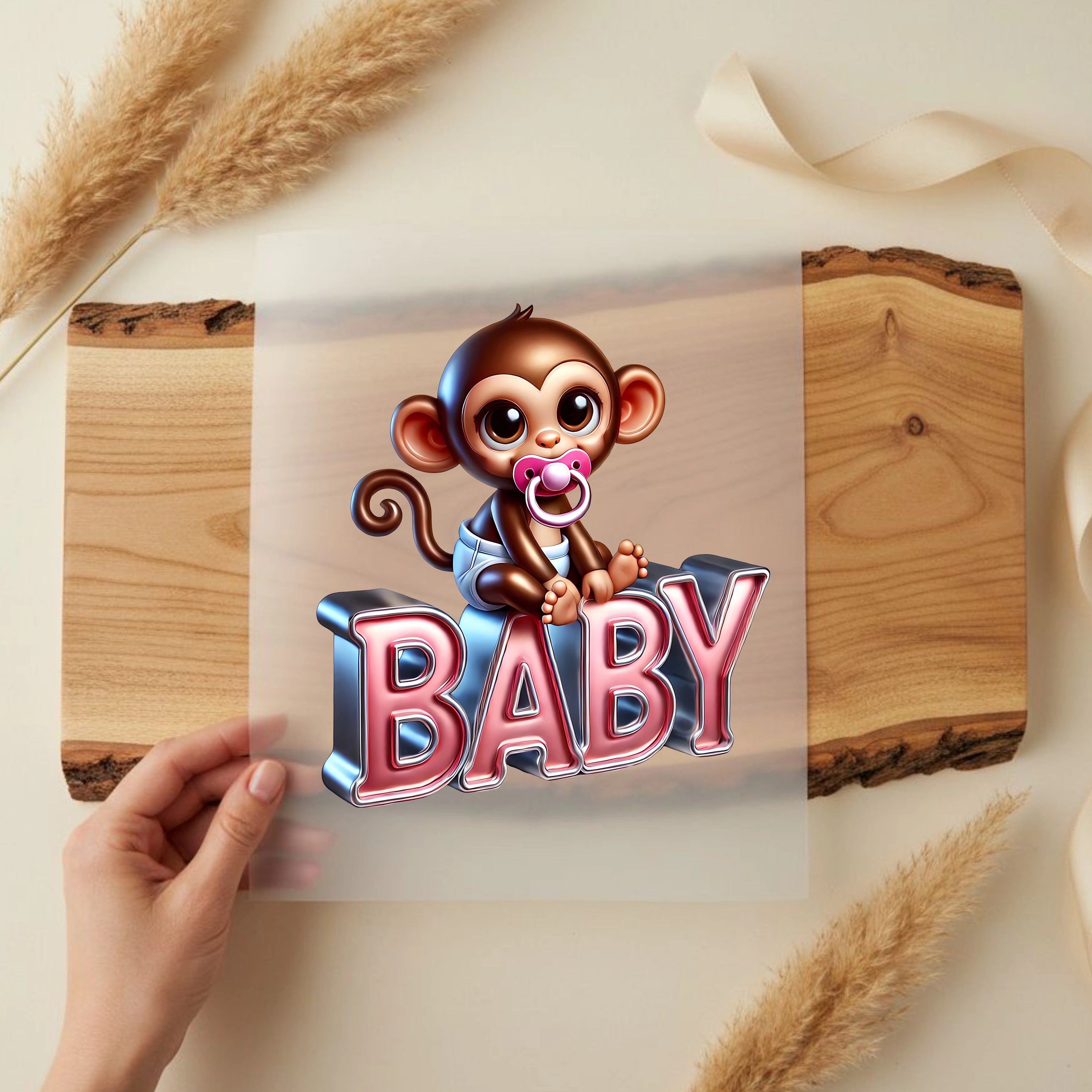 Bügelbild Baby Affe Chippy