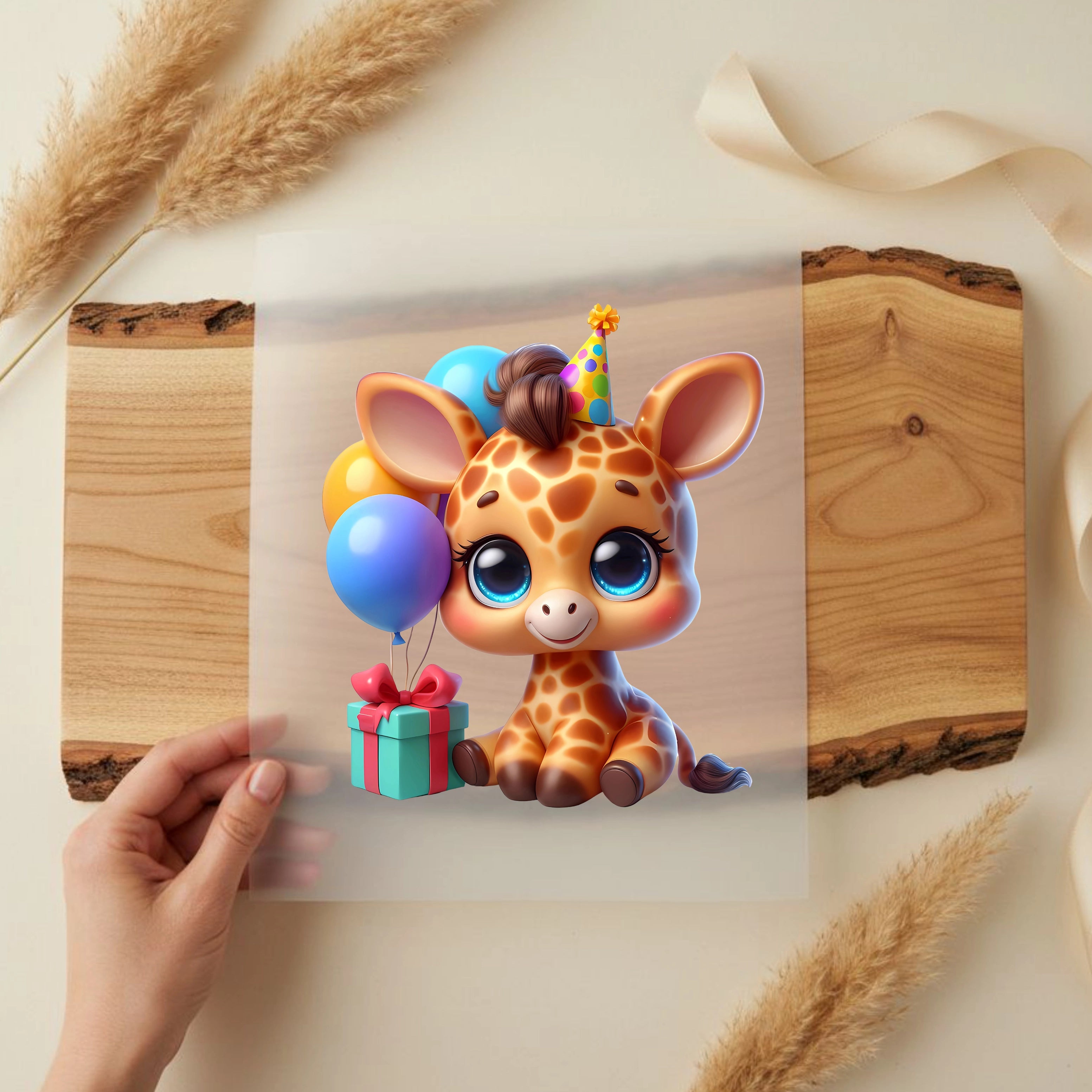 Bügelbild Baby Giraffe Geburtstag