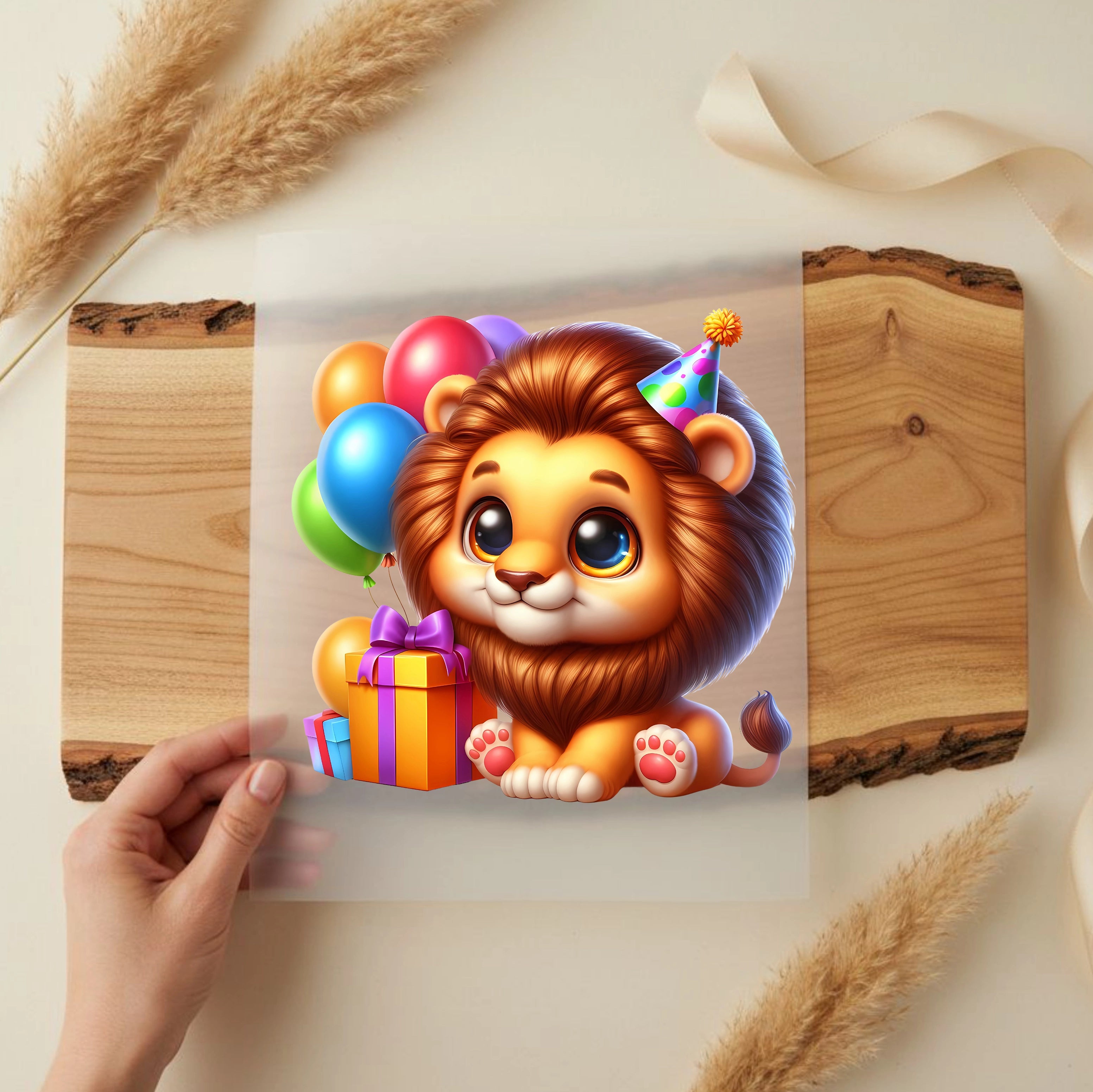 Bügelbild Baby Löwe Geburtstag