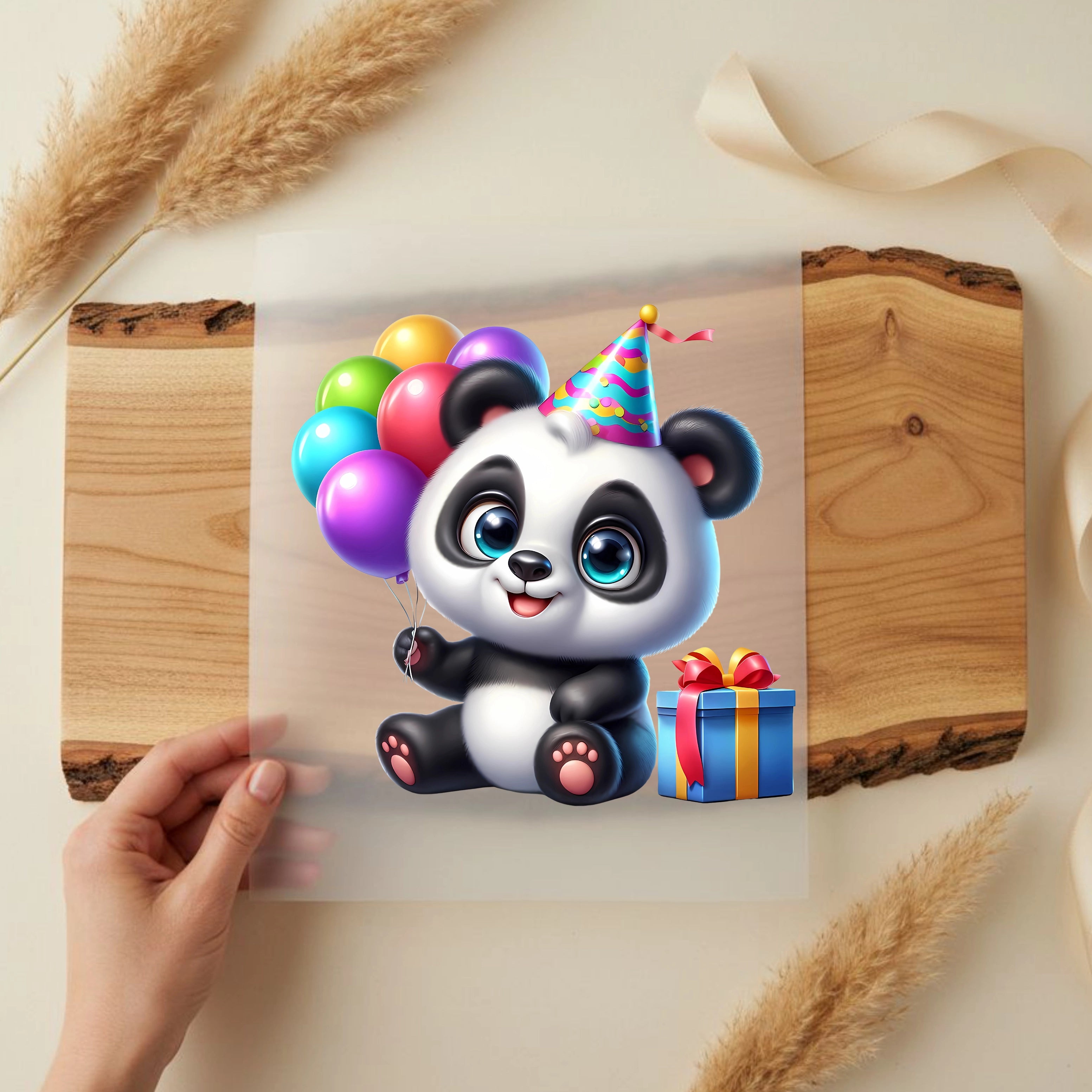Bügelbild Baby Panda Geburtstag