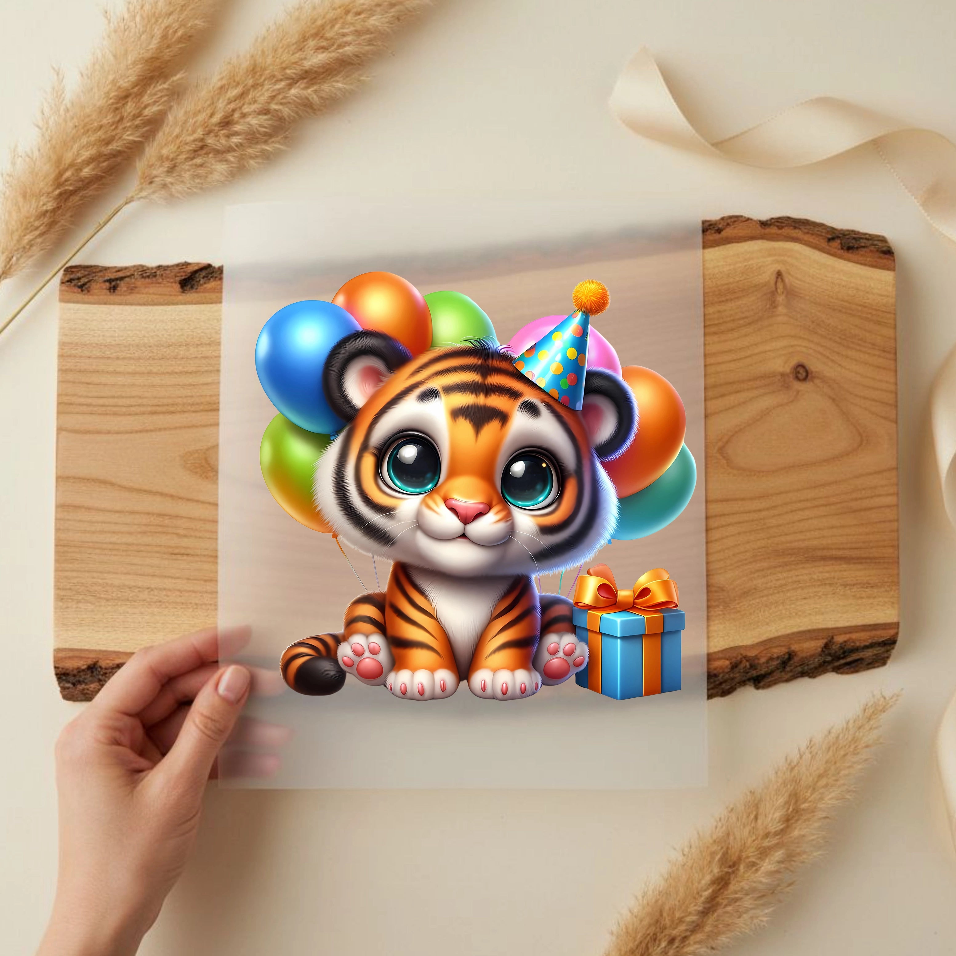 Bügelbild Baby Tiger Geburtstag