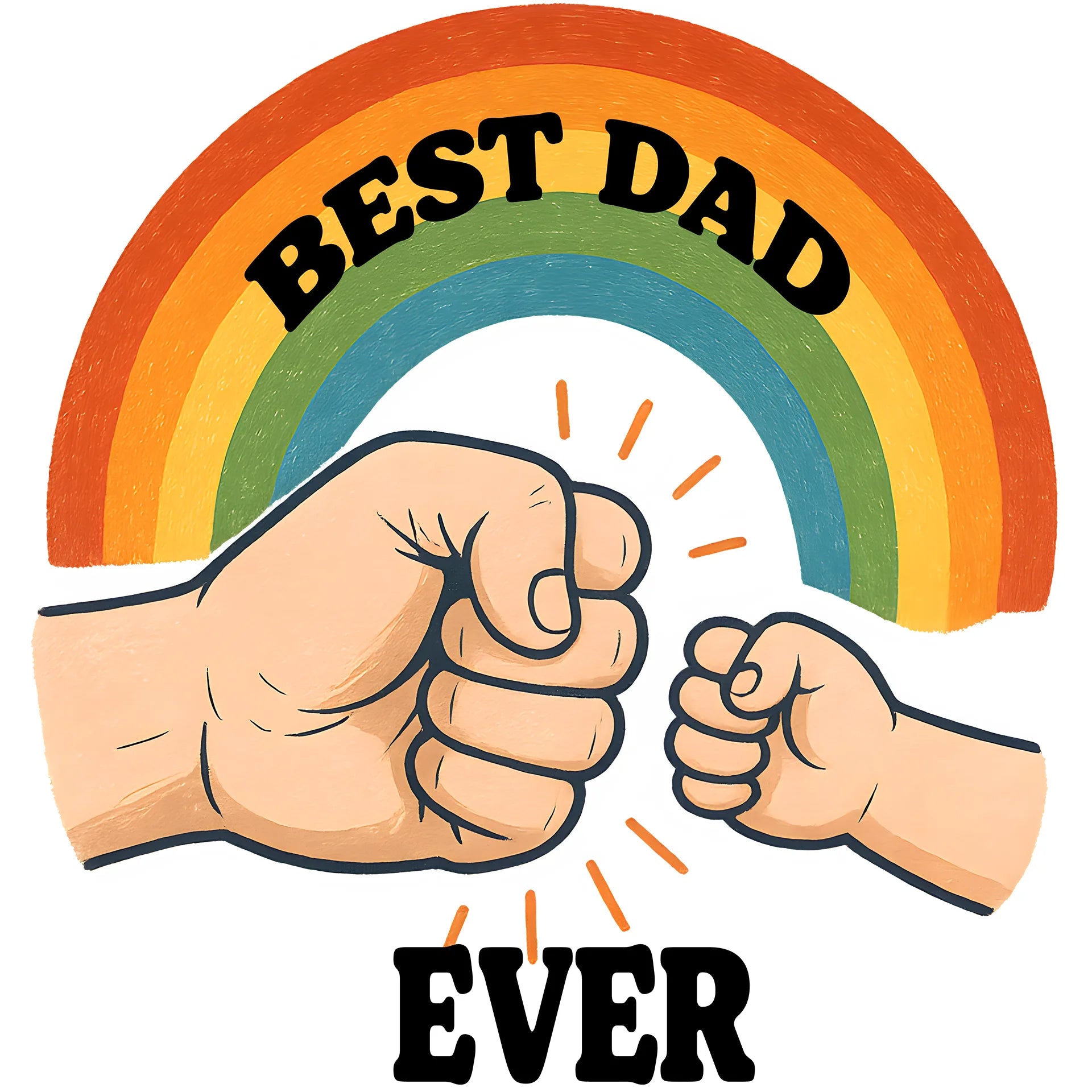 Bügelbild Best Dad Regenbogen Check - S