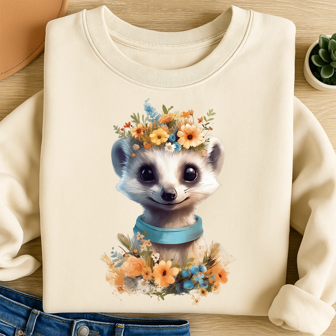 Bügelbild Blumen Erdmännchen