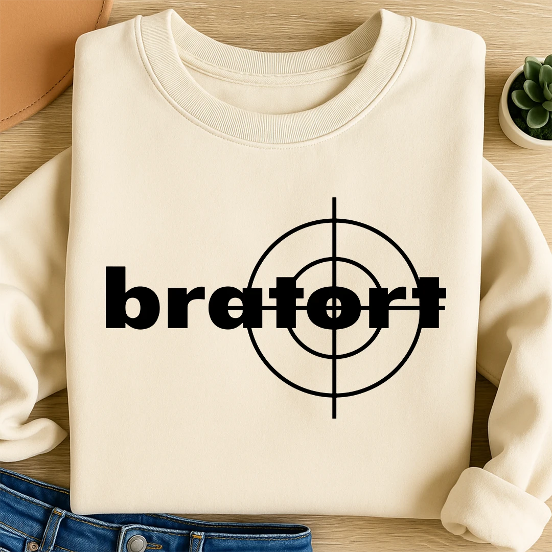 Bügelbild Schriftzug Bratort