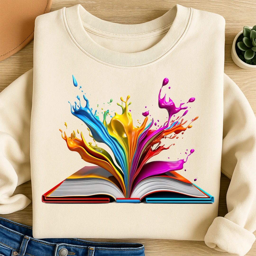 Bügelbild Buch Splash