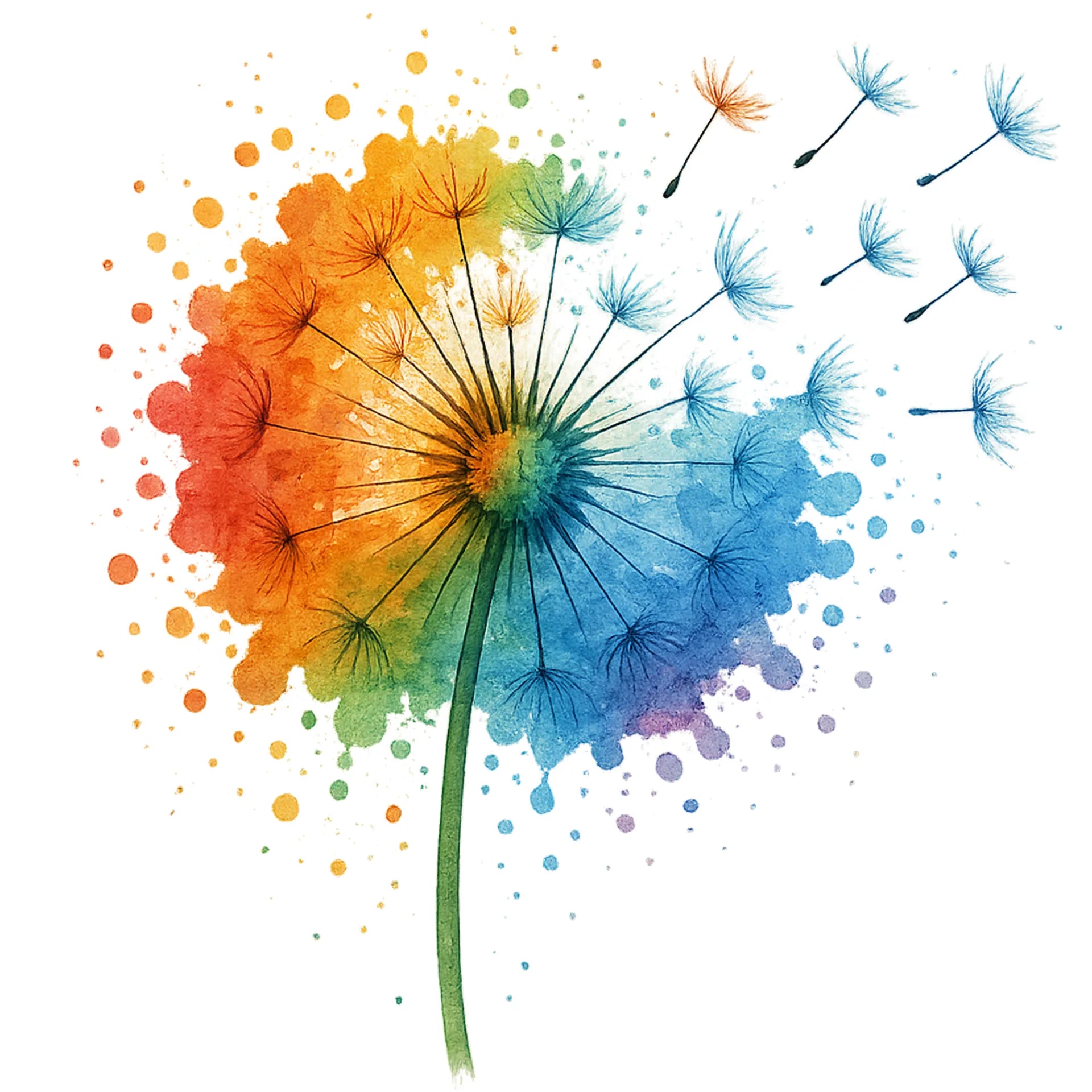 Bügelbild Bunte Pusteblume