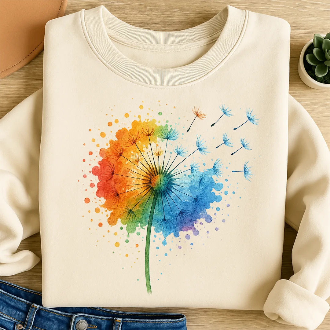 Bügelbild Bunte Pusteblume