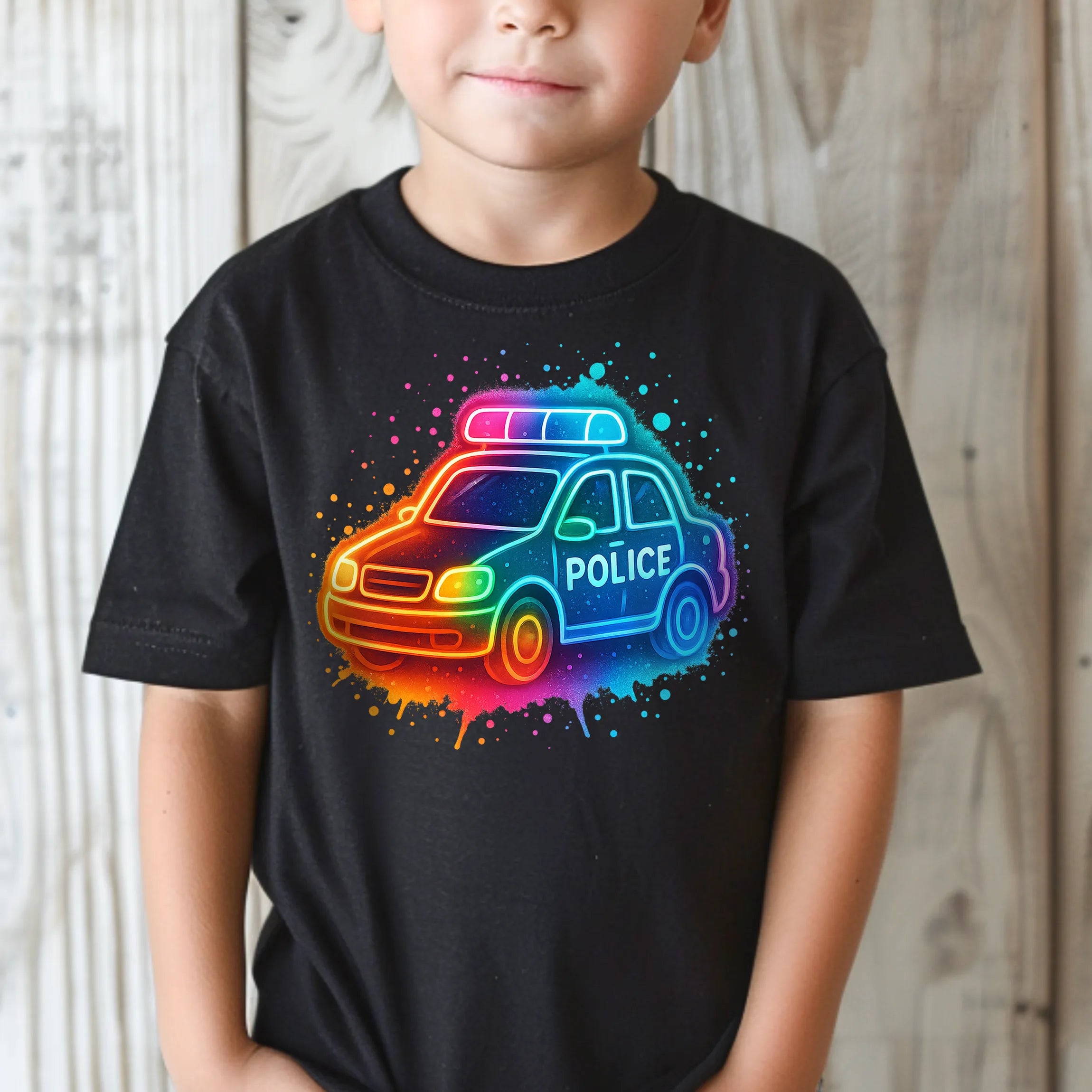 Bügelbild Buntes Polizeiauto - S