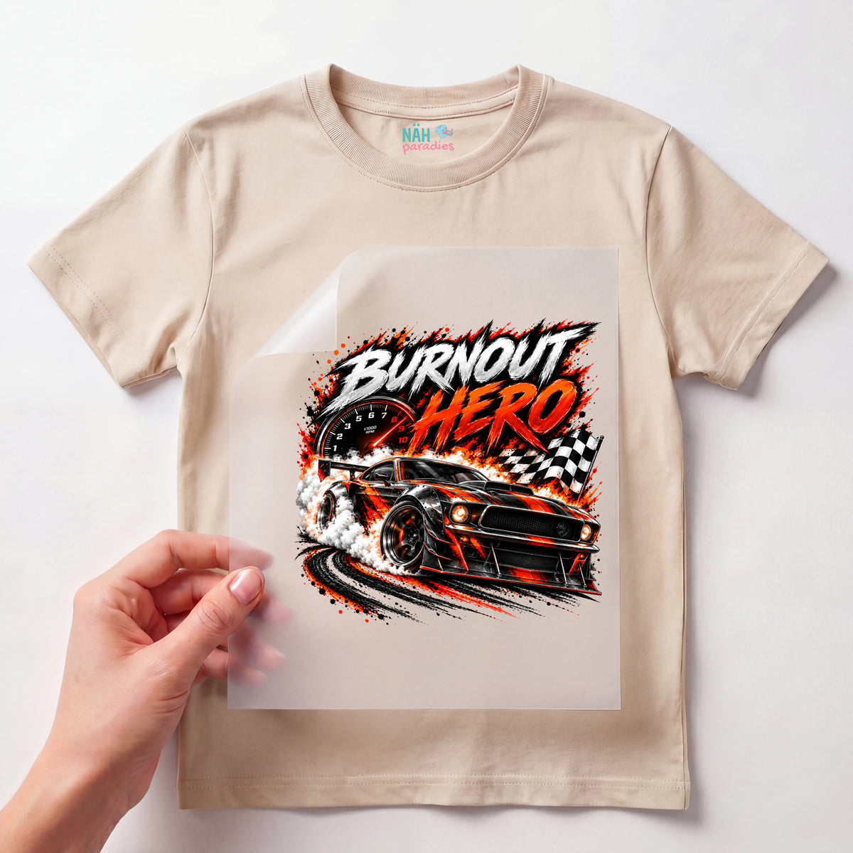 Bügelbild Burnout Hero
