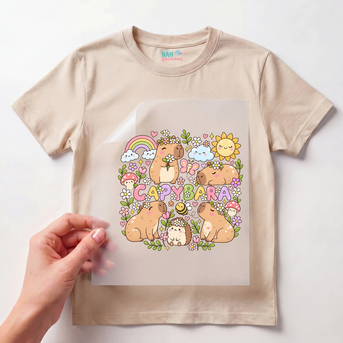 Bügelbild Capybara Kawaii Set Bunt