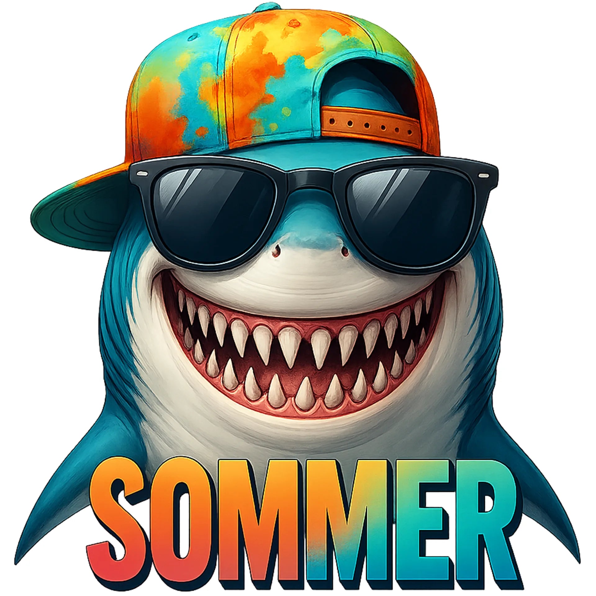 Bügelbild Cooler Sommer Hai