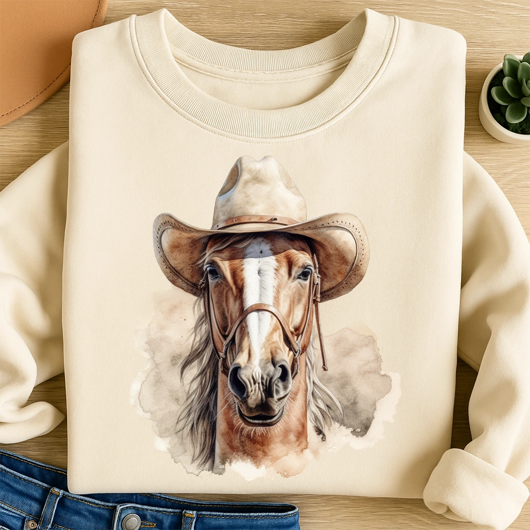 Bügelbild Cowboy Pferd