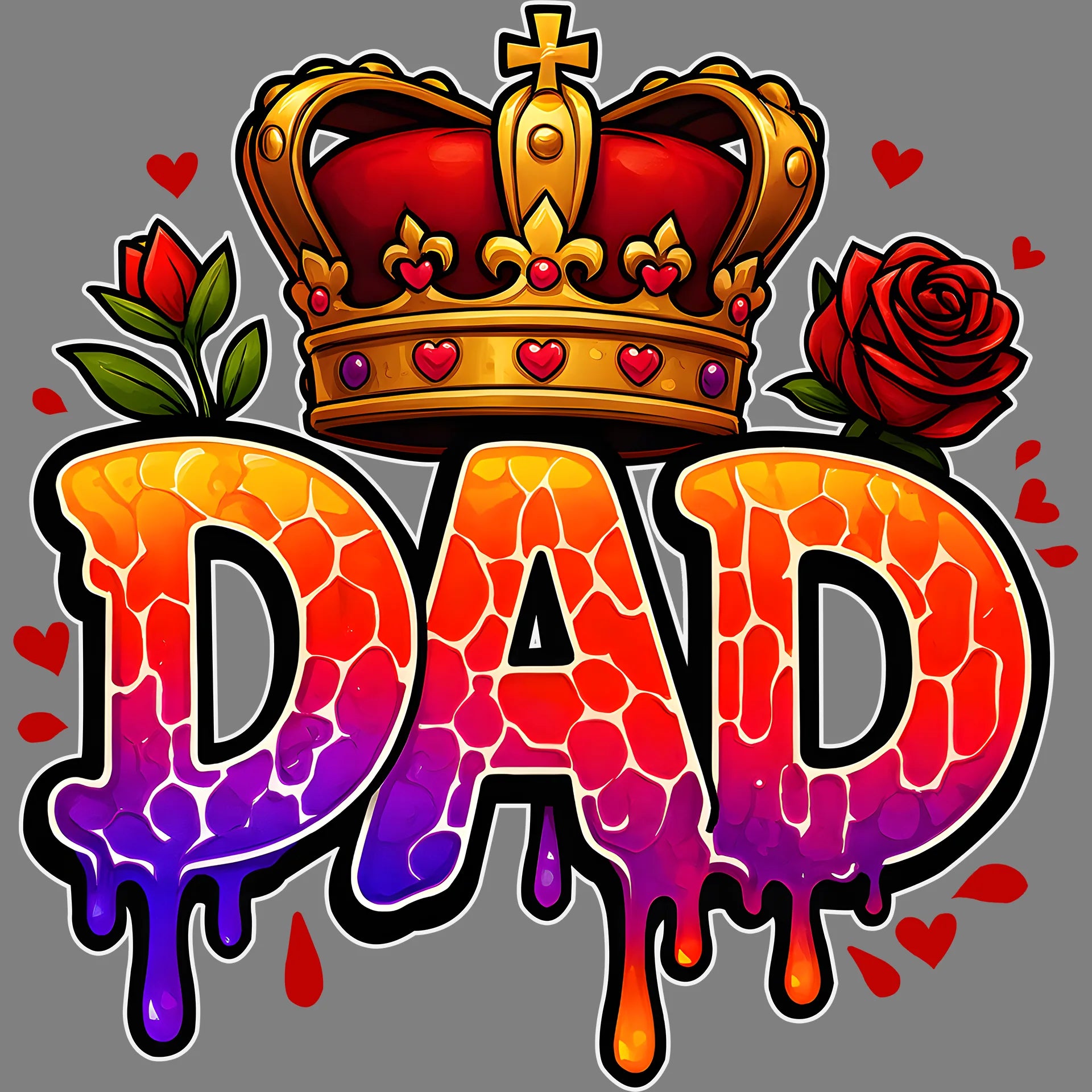 Bügelbild Dad Krone - S