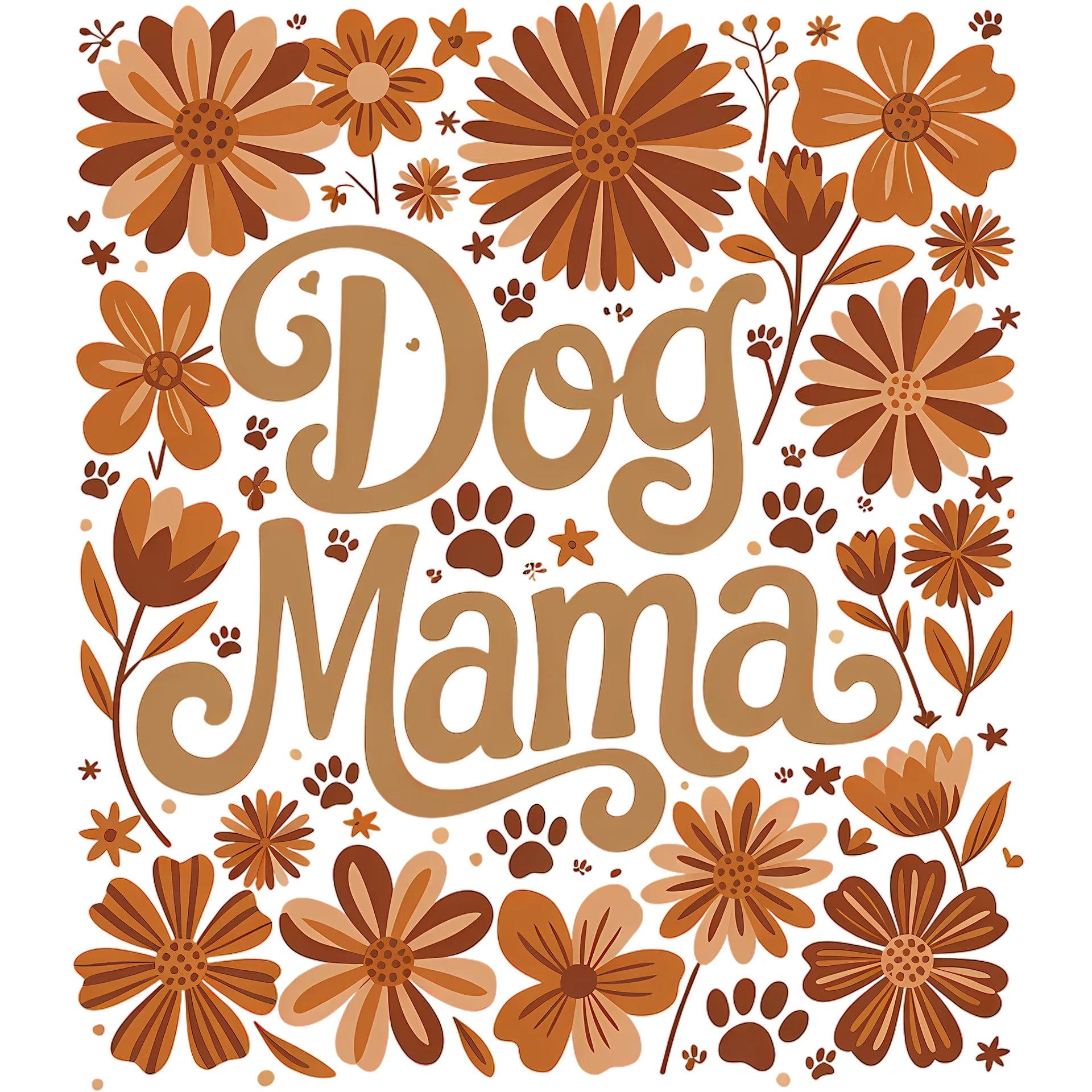 Bügelbild Dog Mama Orange - S