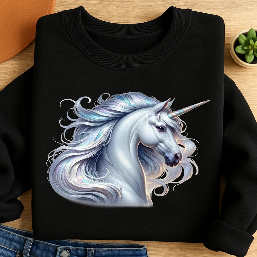 Bügelbild Einhorn Silberglanz