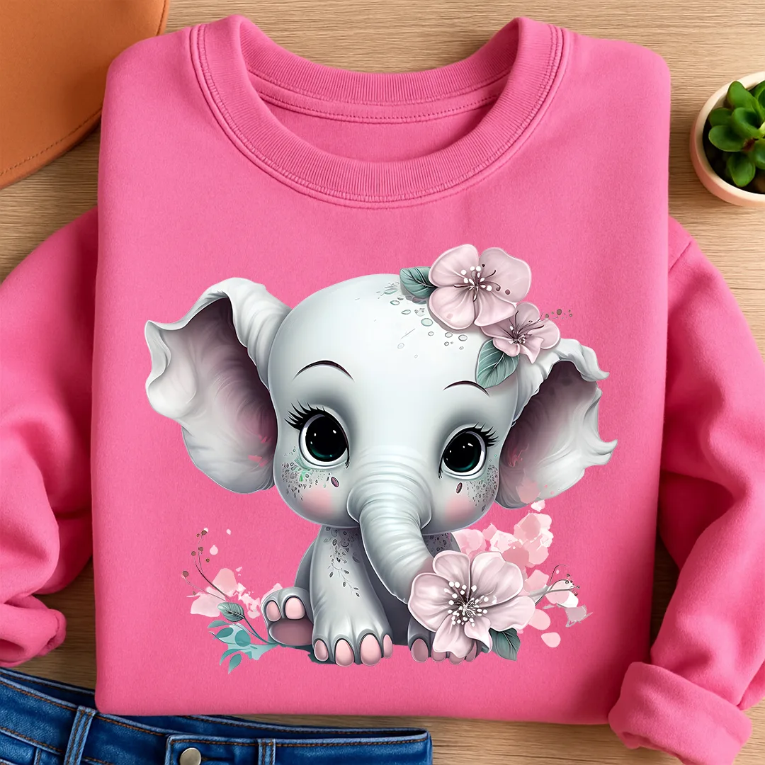 Bügelbild Elefant Baby Rosa