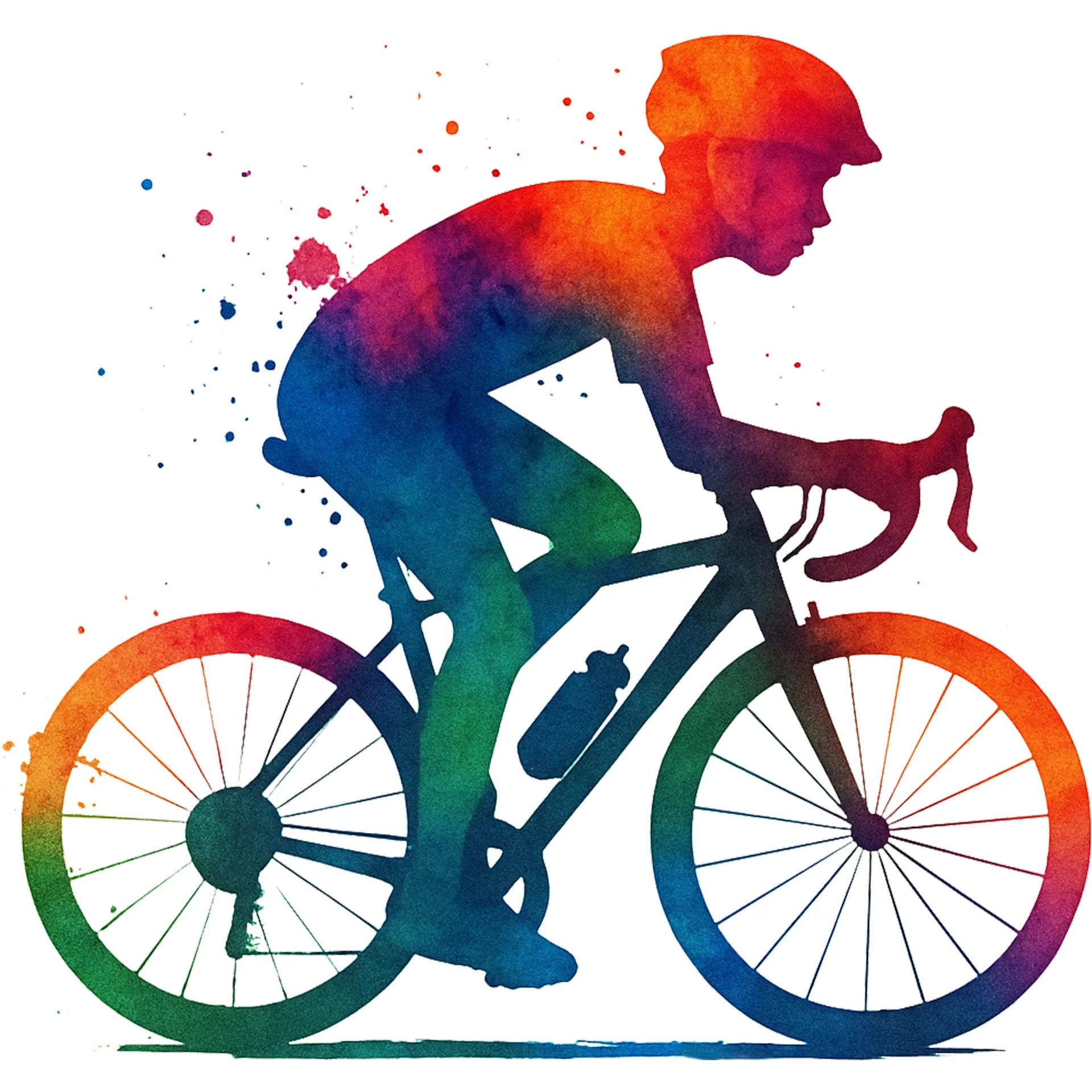 Bügelbild Fahrradfahrer Splash