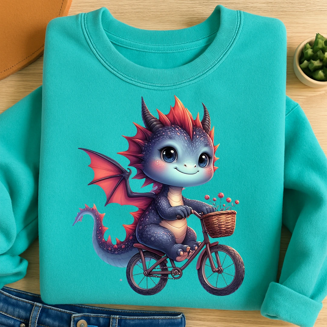Bügelbild Fahrradheld Finn der Drache