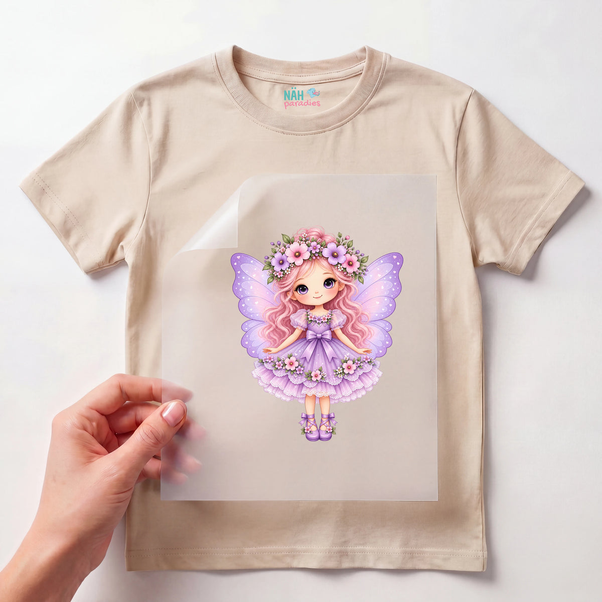 Bügelbild Fee Lila Schmetterlingsflügel