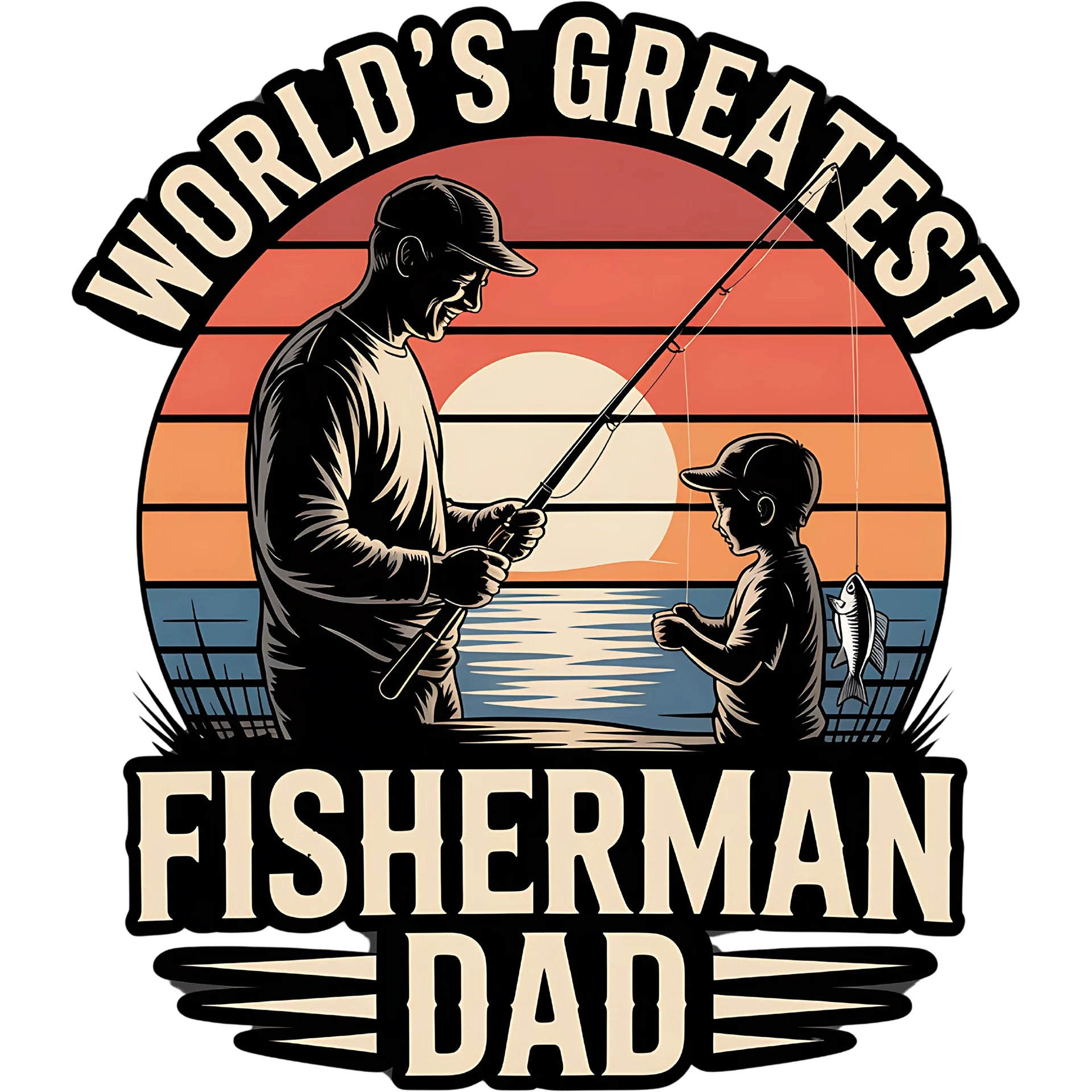 Bügelbild Fisherman Dad - S
