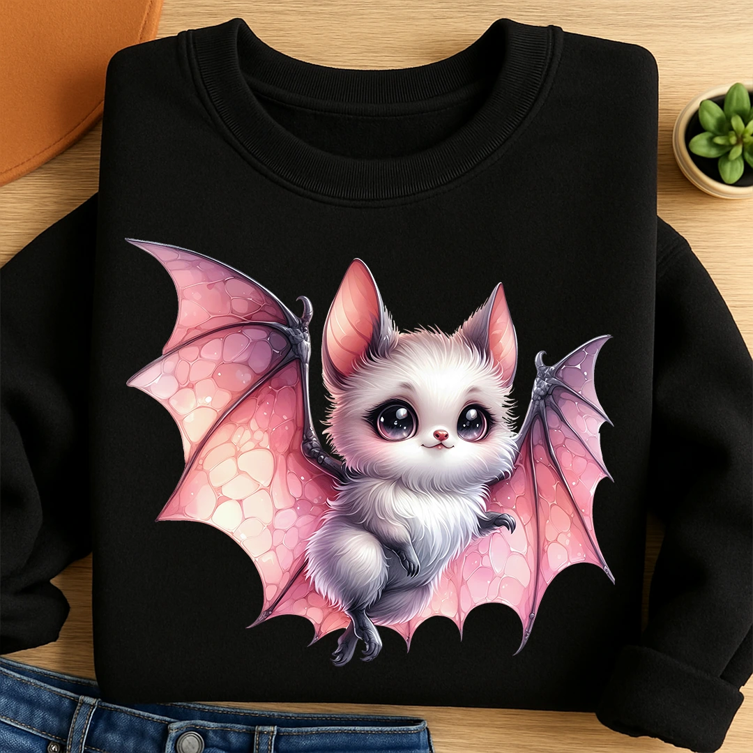 Bügelbild Fledermaus Pinkflügel