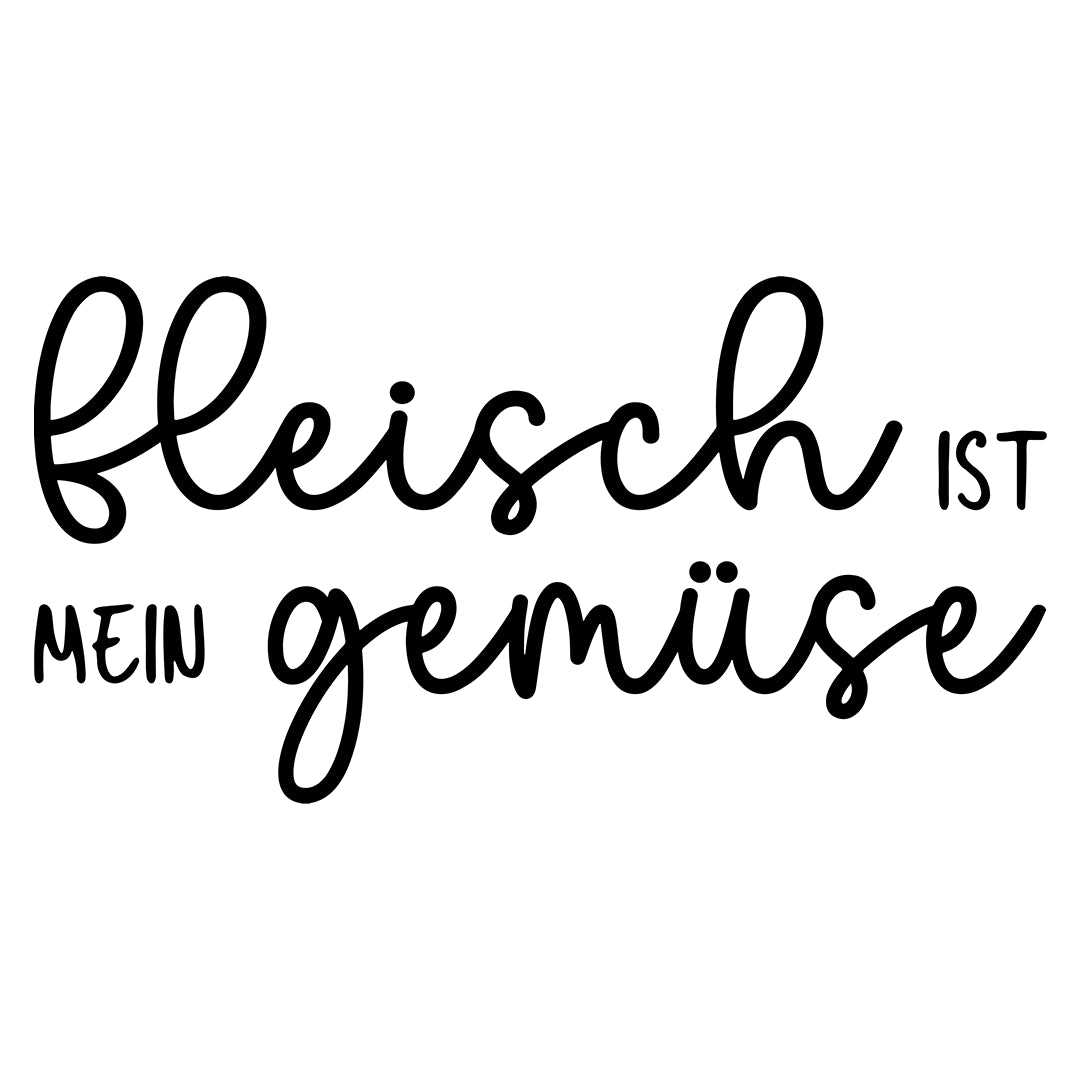 Bügelbild Schriftzug Fleisch ist mein Gemüse - S